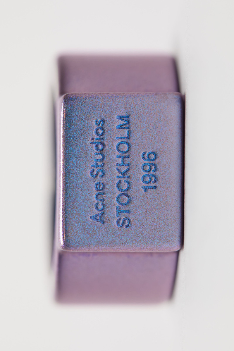 Logo engraved signet ring - Silver blue 4