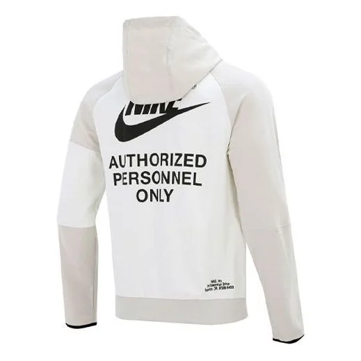 Men's Nike Training Sports logo Casual Hooded Jacket Autumn White DM6549-072 - 1
