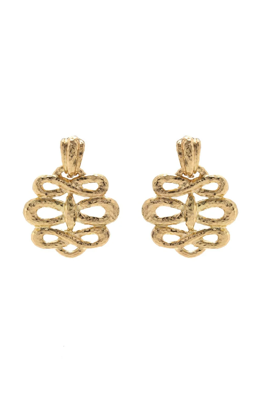 Hammered Triple Infinity Earrings - 1