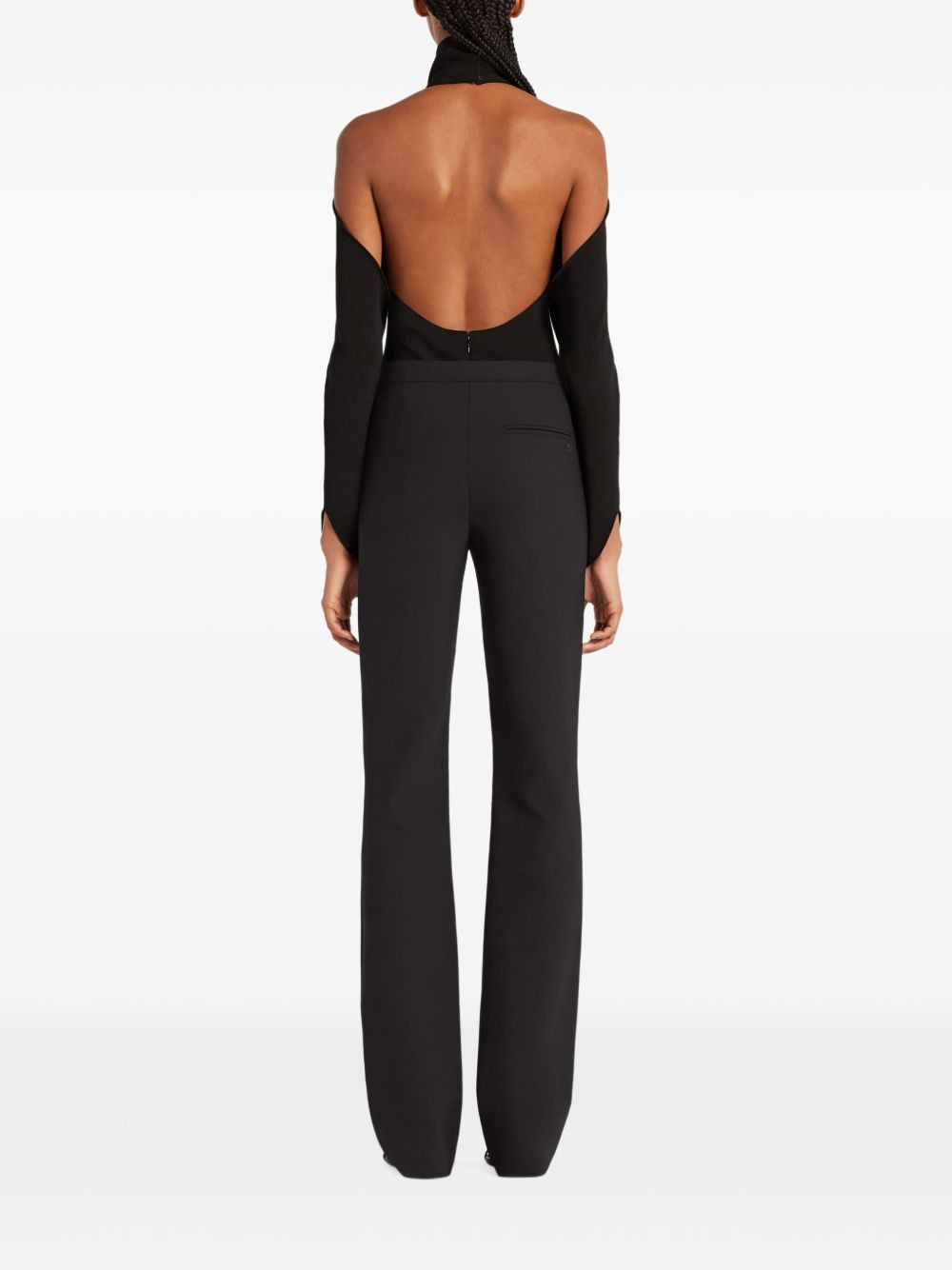 high-neck cold-shoulder top - 3