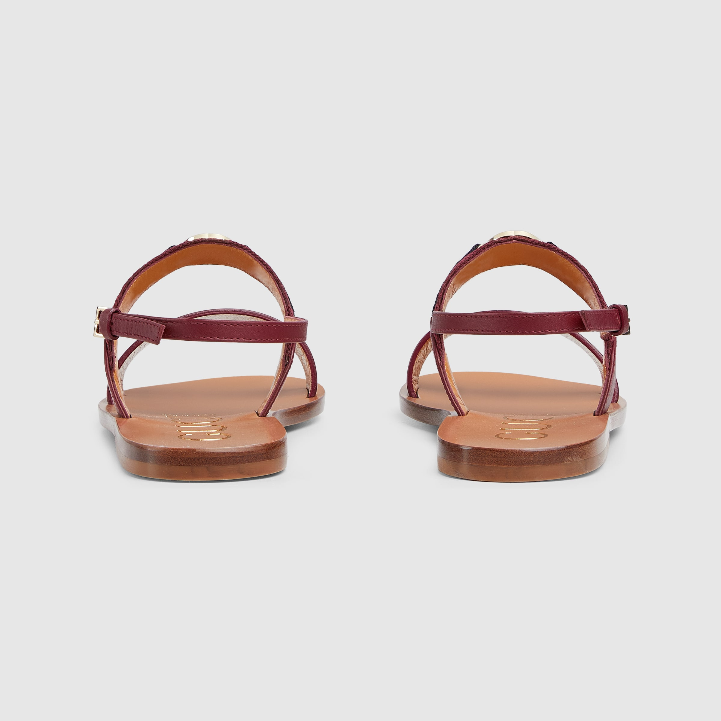 Women's sandal with Interlocking G and Web - 4