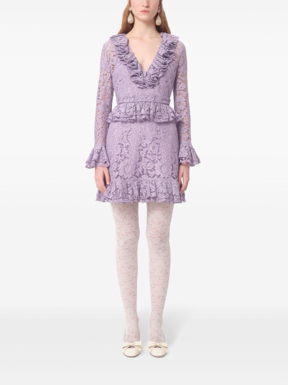 floral-lace mini dress - 3