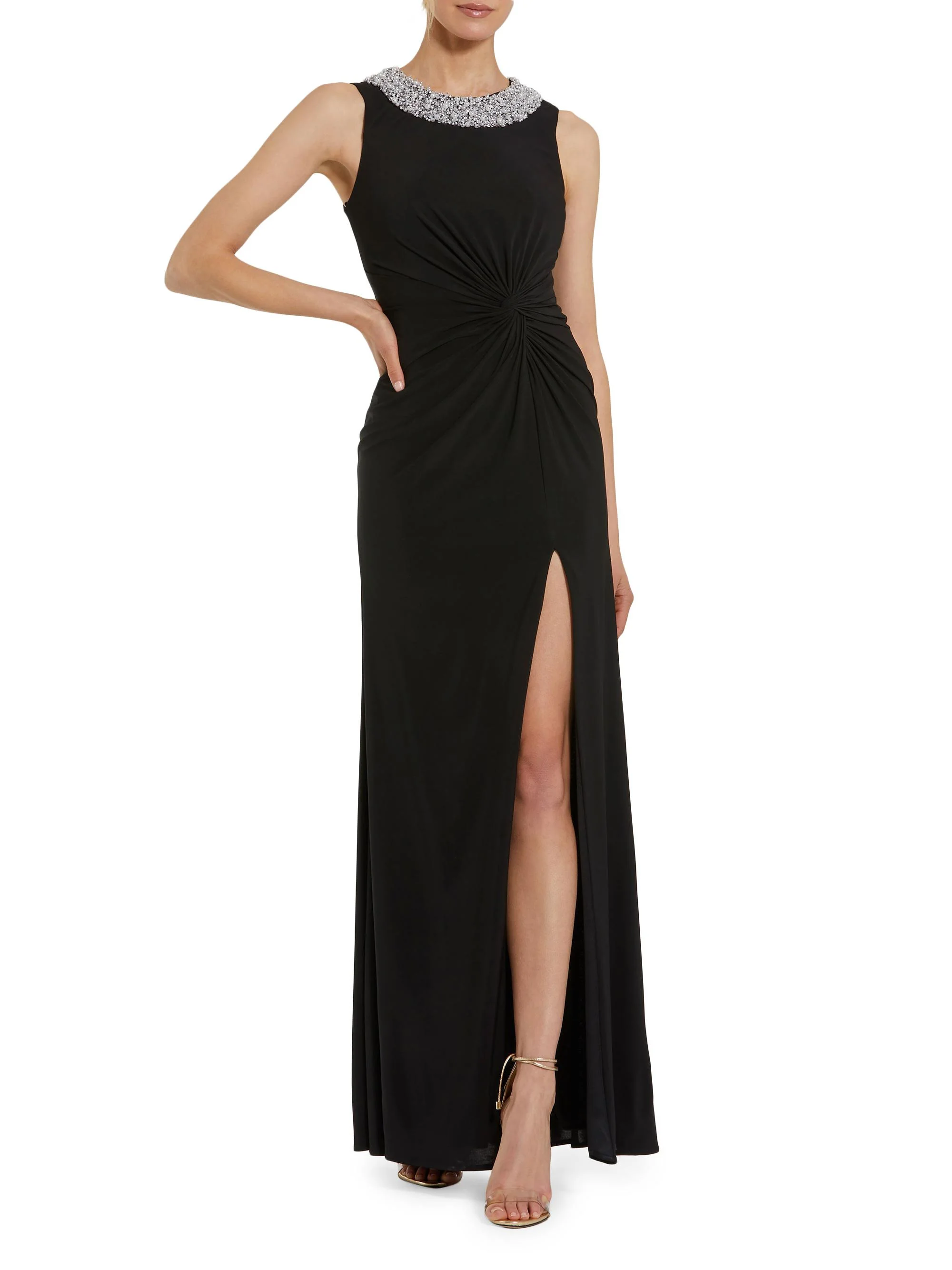 Women's Ieena Beaded Twist Gown - Black - 1