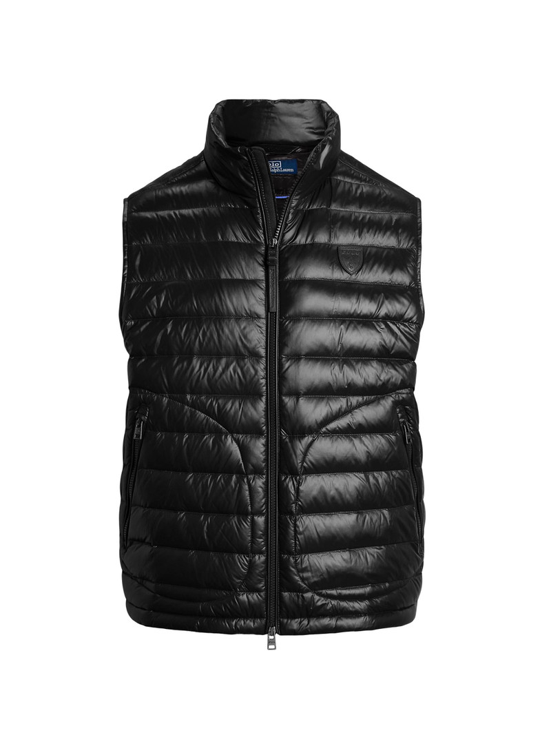 Men's Quilted Down Vest - Polo Black Glossy 1