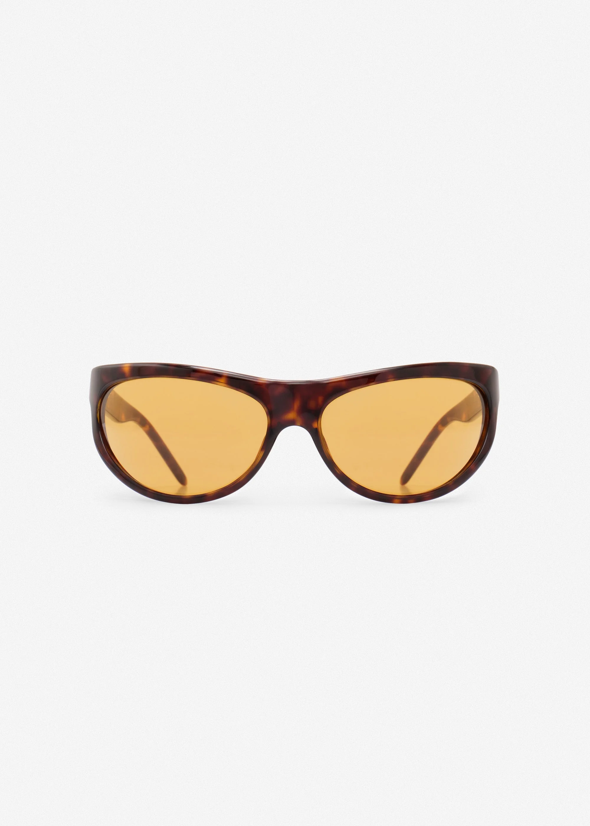 Semi-round sunglasses in tortoise with yellow lenses - 1