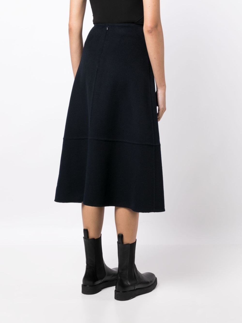 high-waisted knitted midi skirt - 4