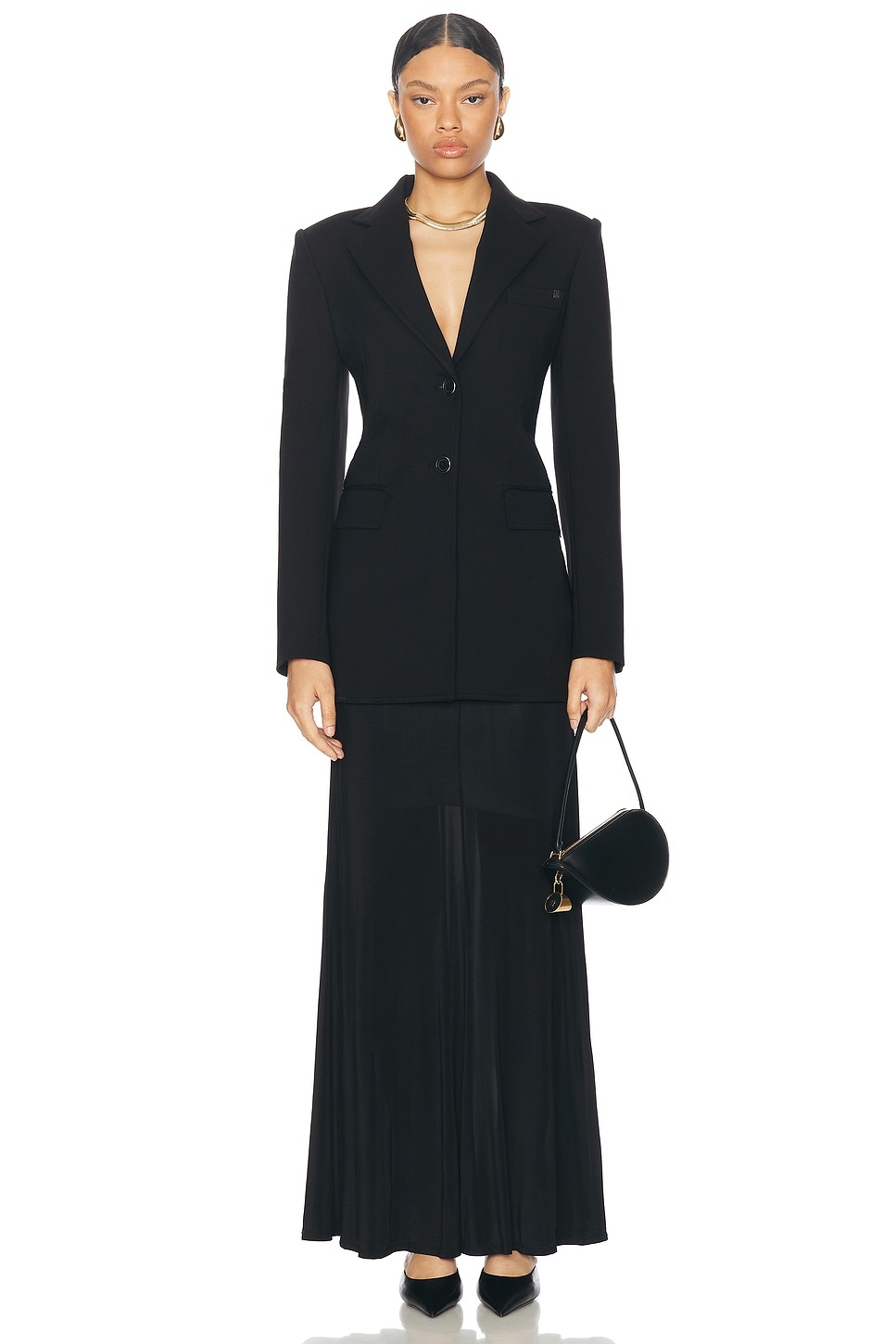 Drawstring Waist Maxi Skirt - 5