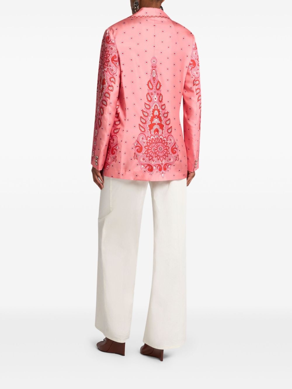 paisley-print silk blazer - 3