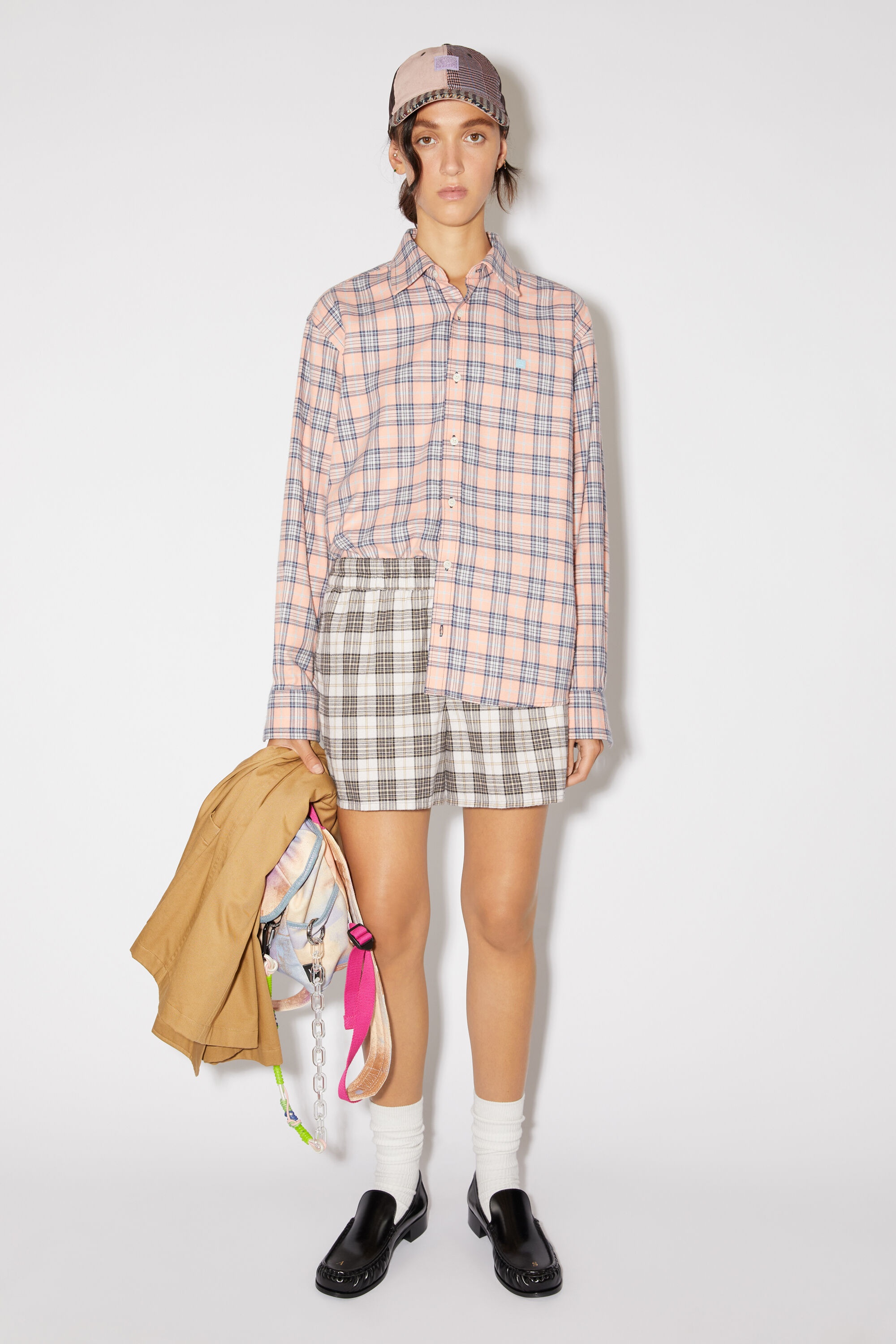 Acne Studios Flannel check shorts - White/black | REVERSIBLE