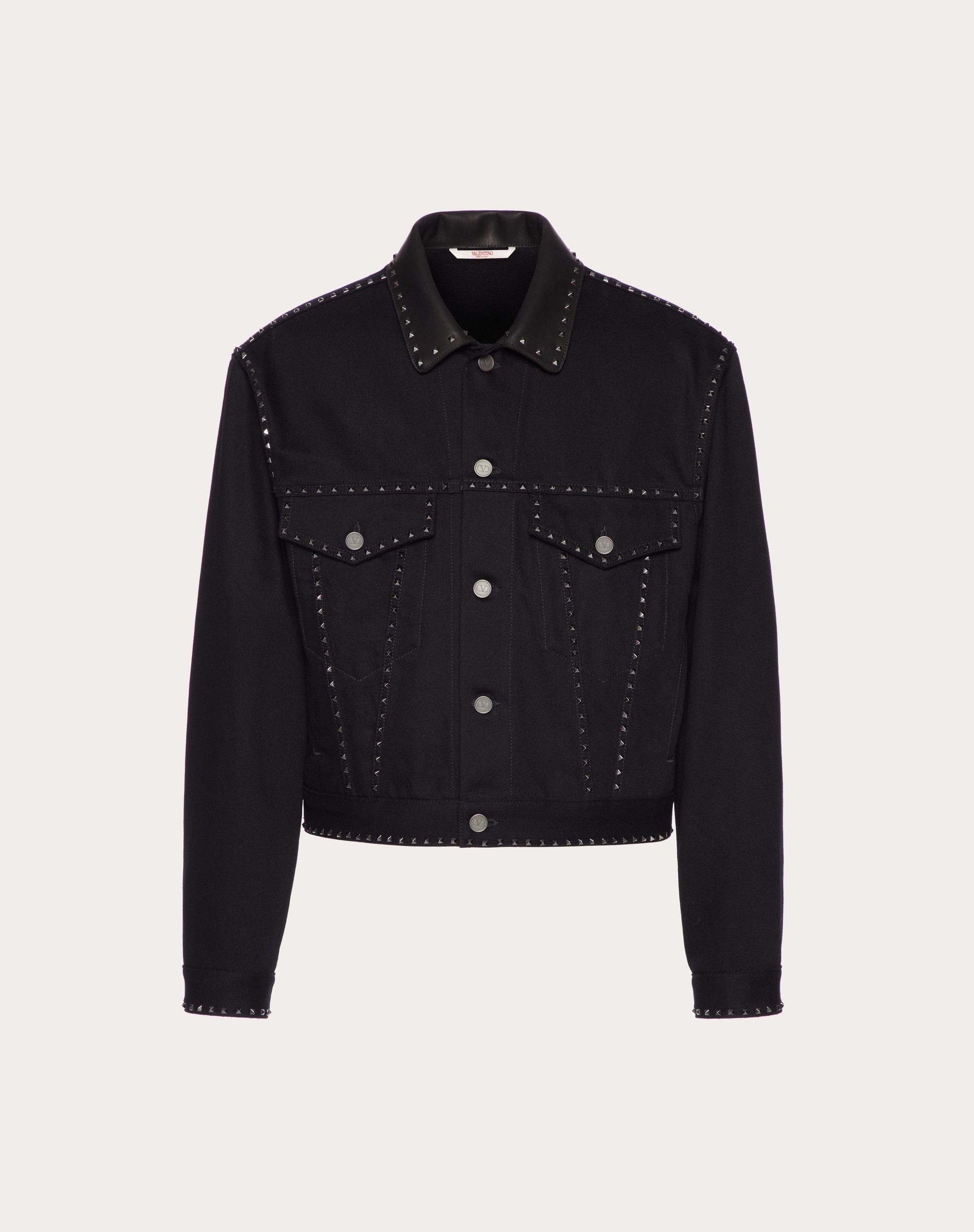 DENIM JACKET WITH ROCKSTUD SPIKE - 1