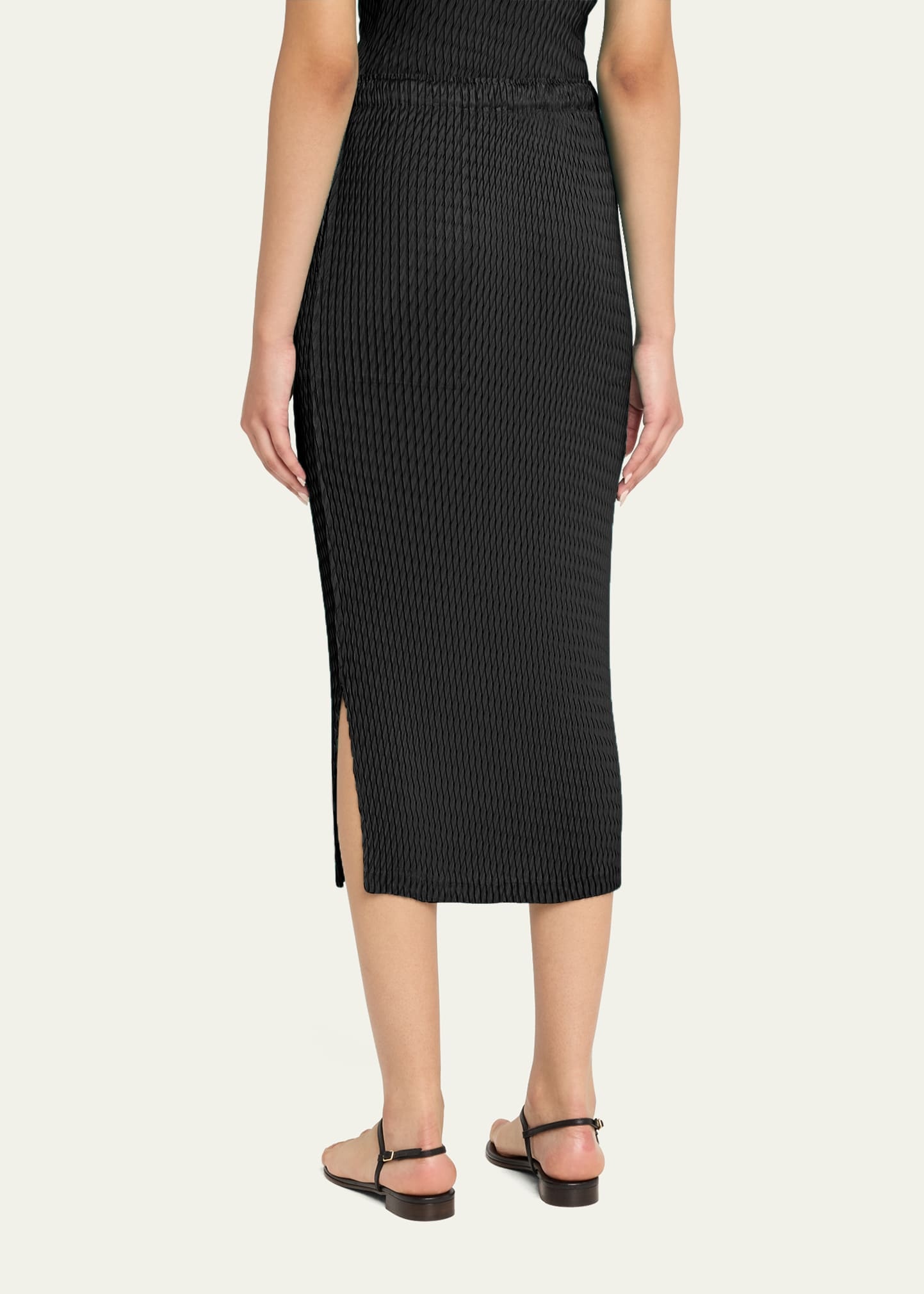 Sleek Pleats Midi Skirt - 3