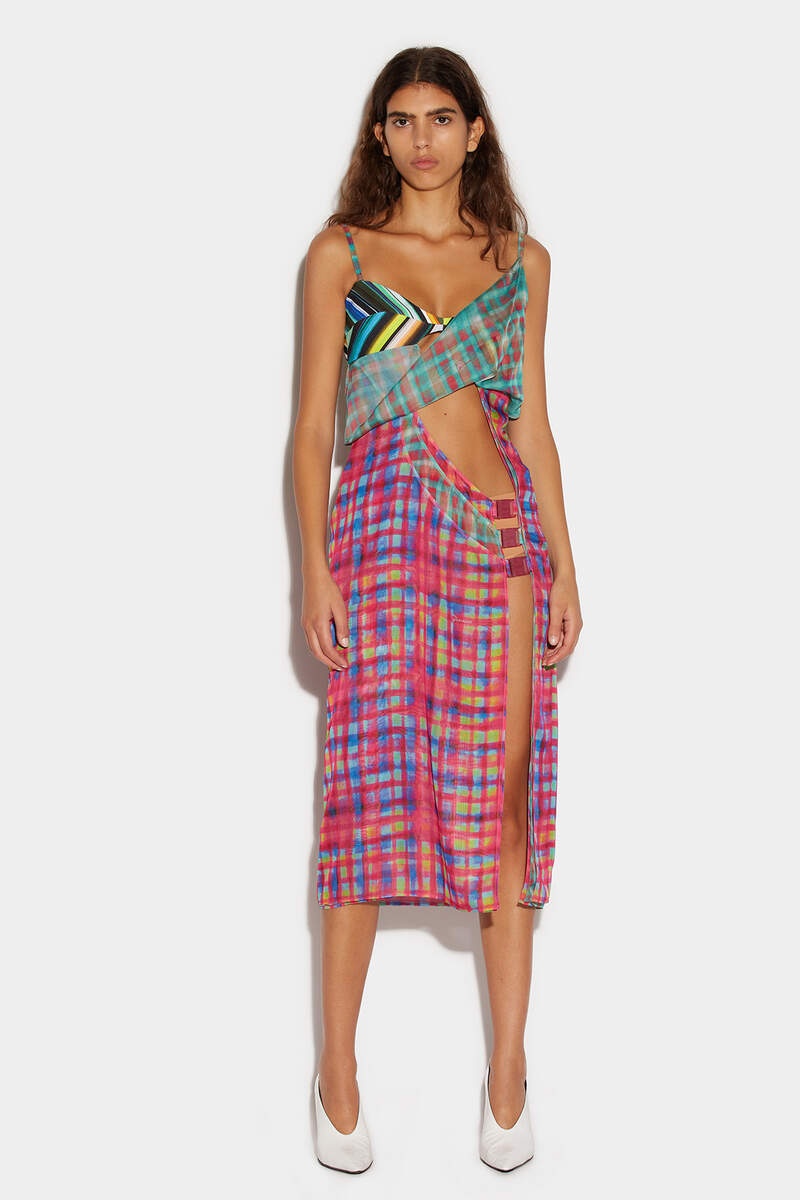 LAYERED CUT-OUT MIDI DRESS - 3