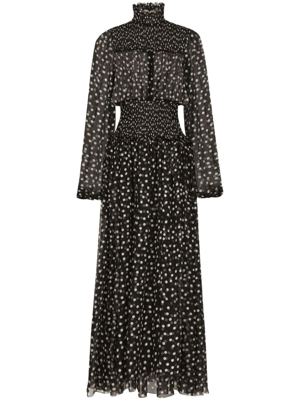 polka dot-print silk dress - 1