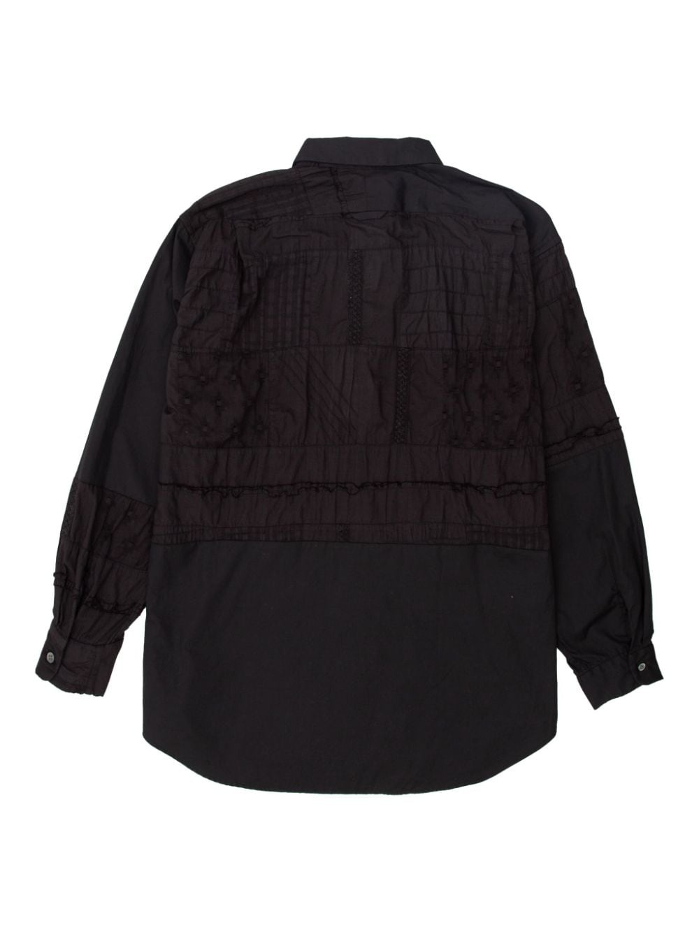 patchwork short-collar shirt - 2