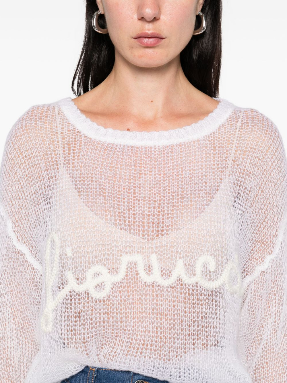 embroidered mesh sweater - 5
