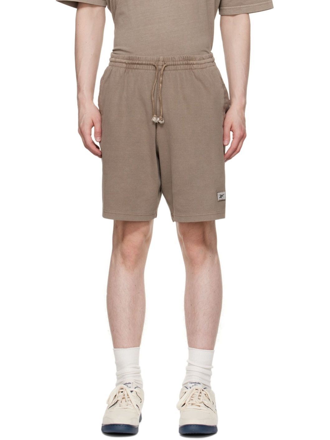 Taupe Cotton Shorts - 1