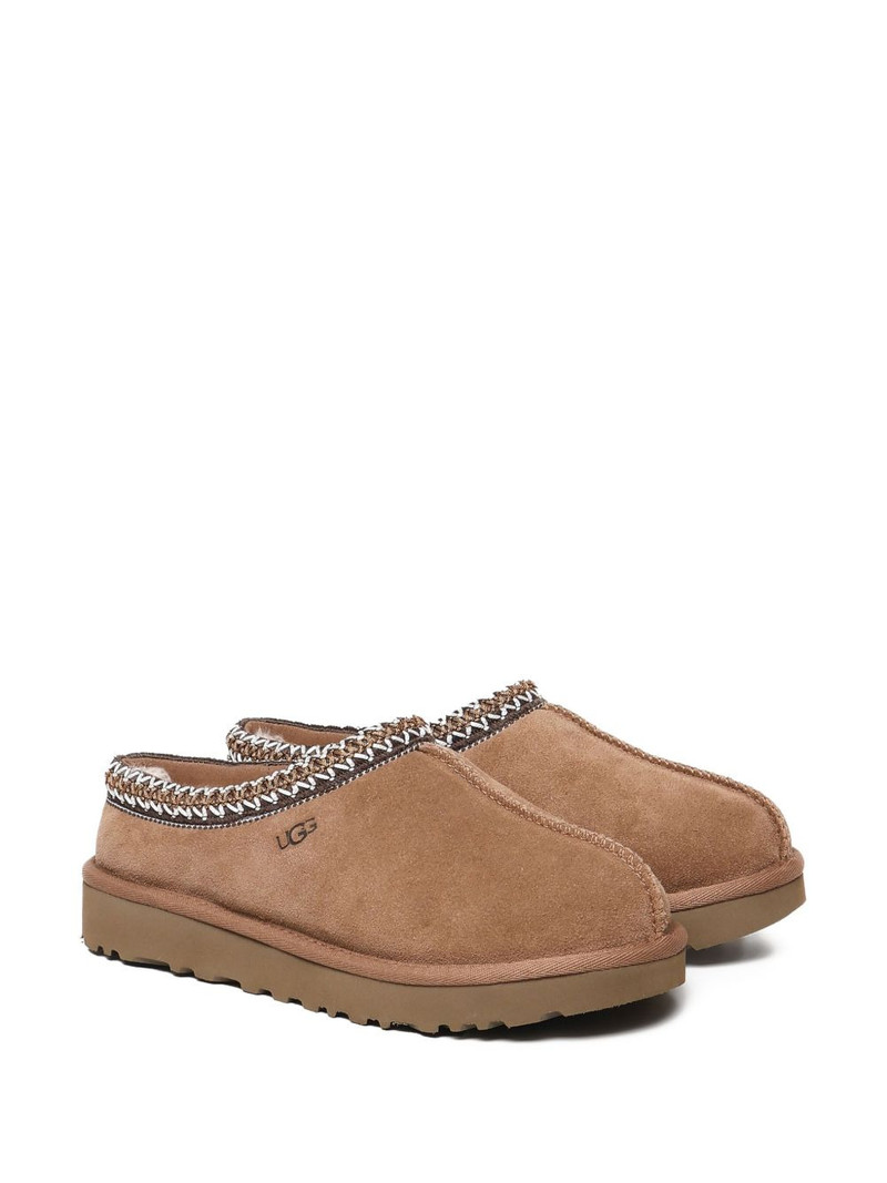 UGG braided-trim suede slippers outlook
