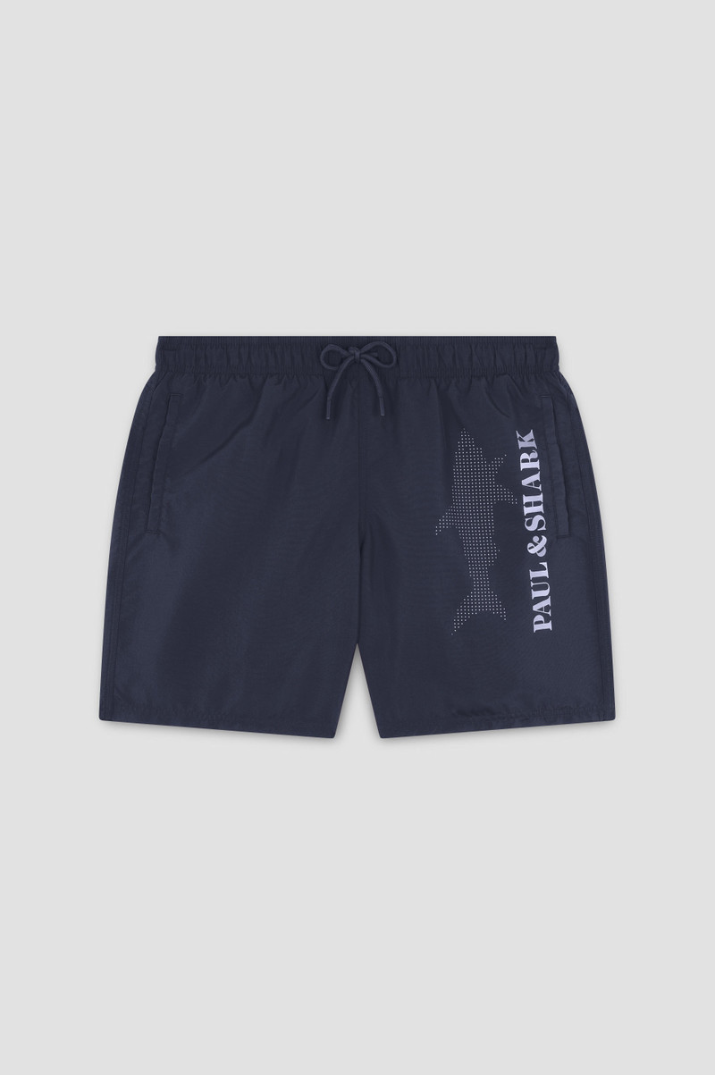SWIM SHORTS WITH REFLECTIVE LOGO PRINT 1