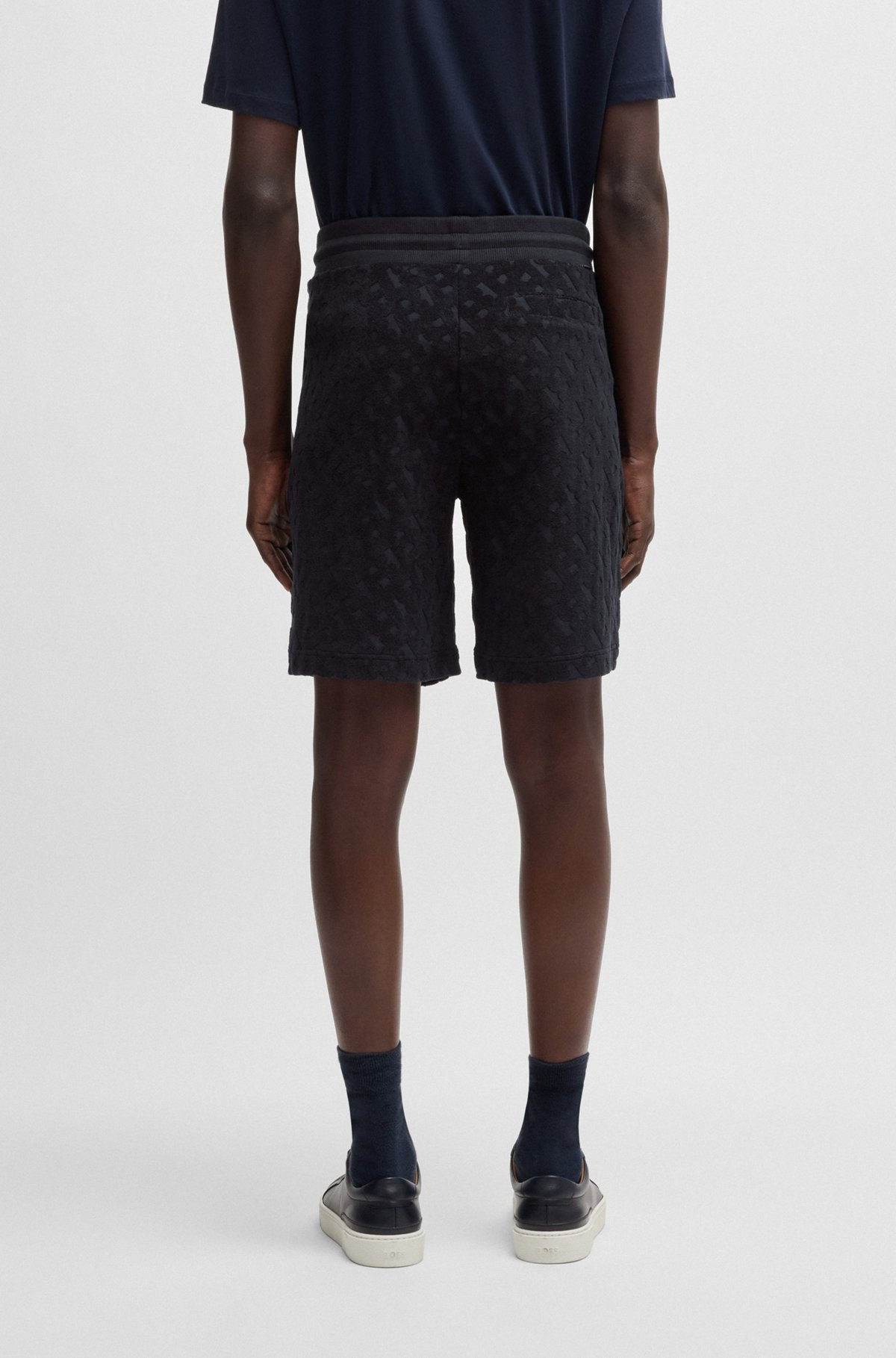 COTTON SHORTS WITH ALL-OVER MONOGRAM JACQUARD - 5