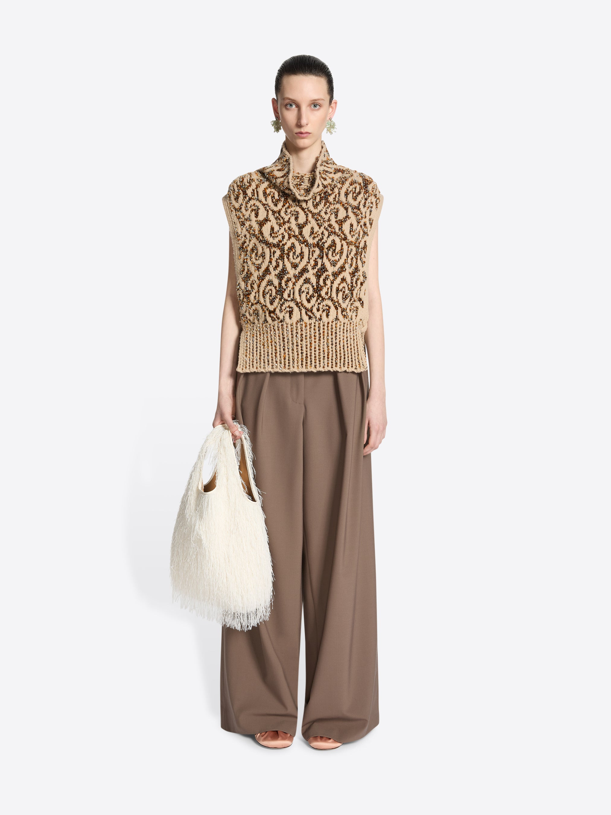 JACQUARD BIB SWEATER - 2