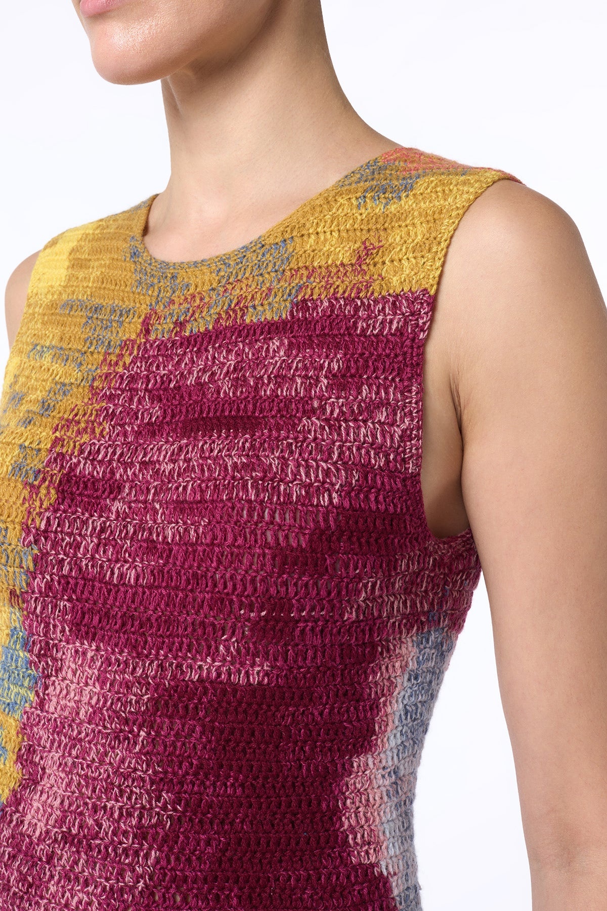 June Crochet Maxi Dress in Aurora Multi Cashmere - 4