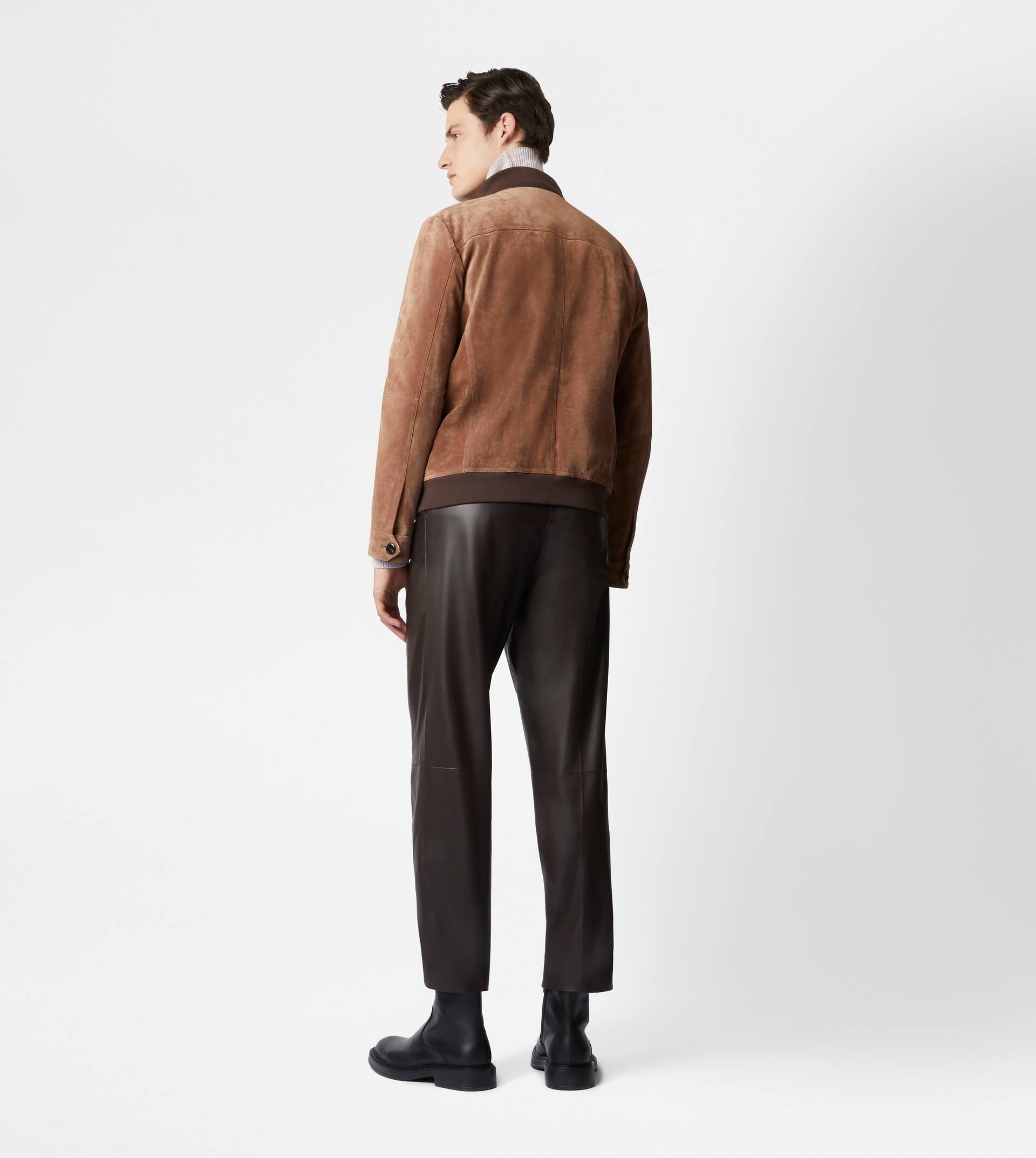 BOMBER JACKET IN SUEDE - BROWN - 3