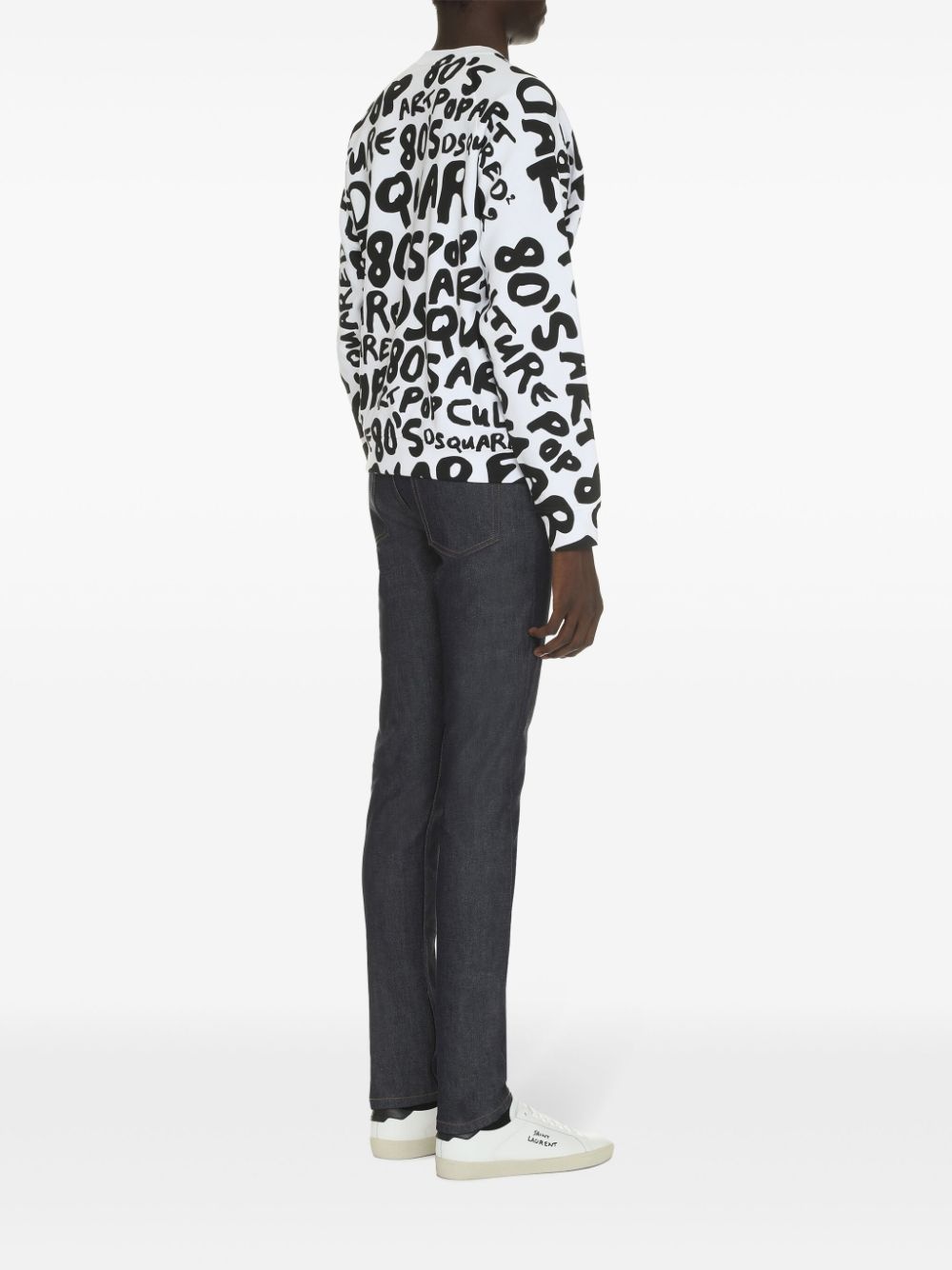 stitch detail slim-fit jeans - 2