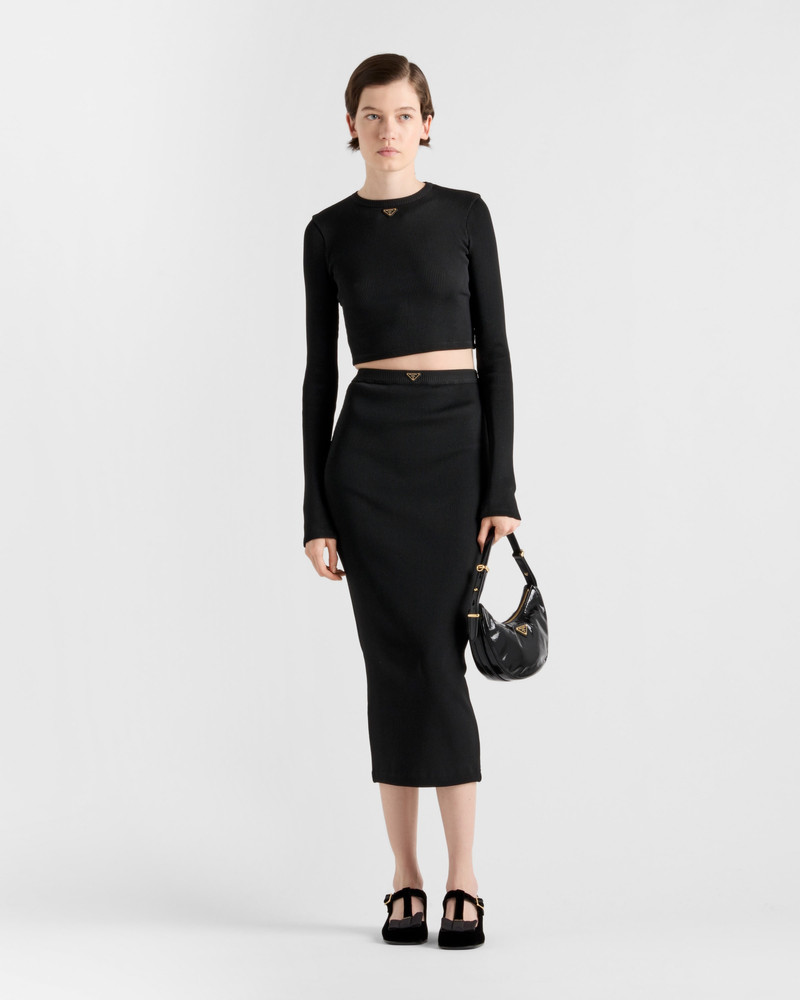 Prada Ribbed jersey skirt outlook
