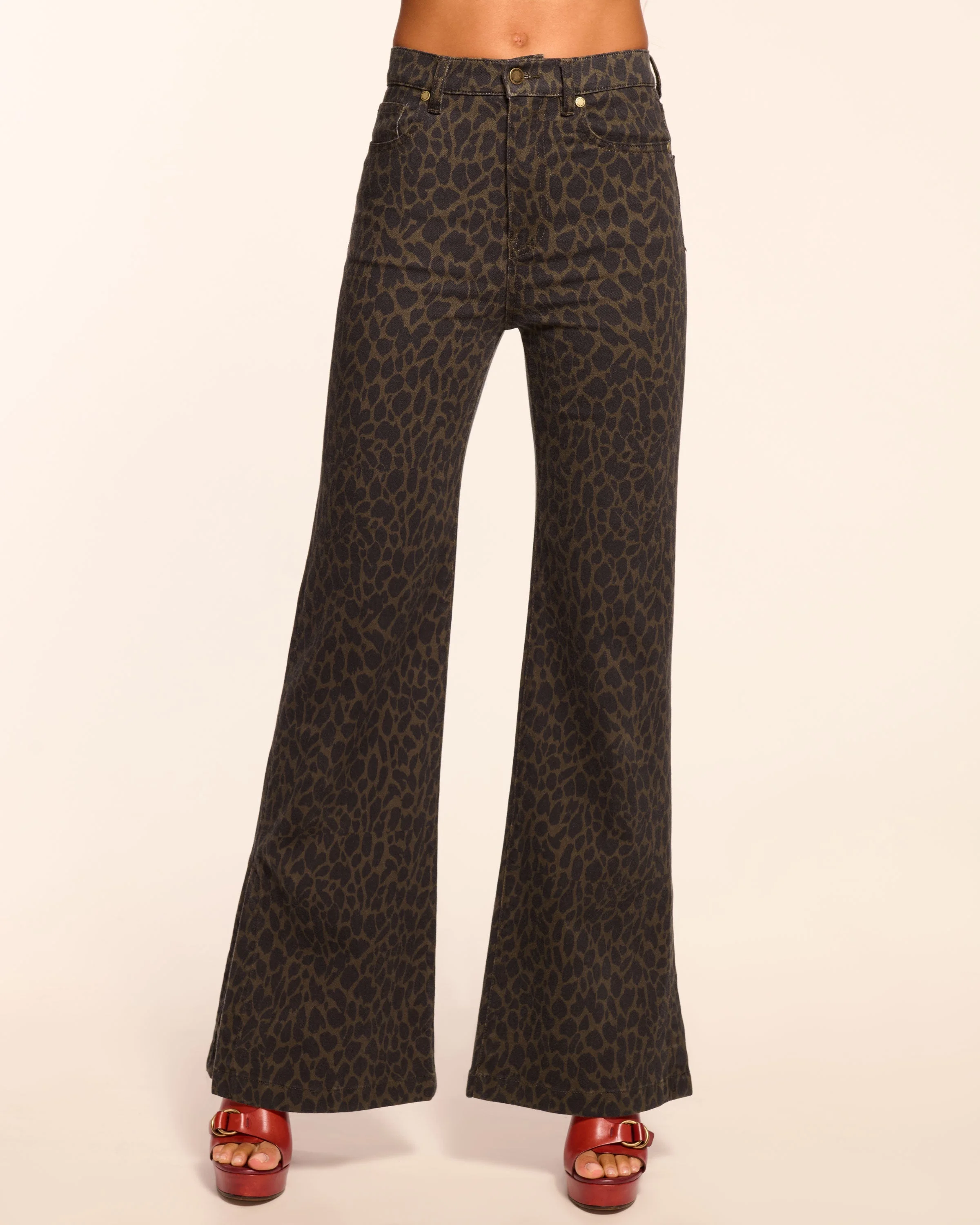 Tyra Printed High-Rise Flare Jean - 1