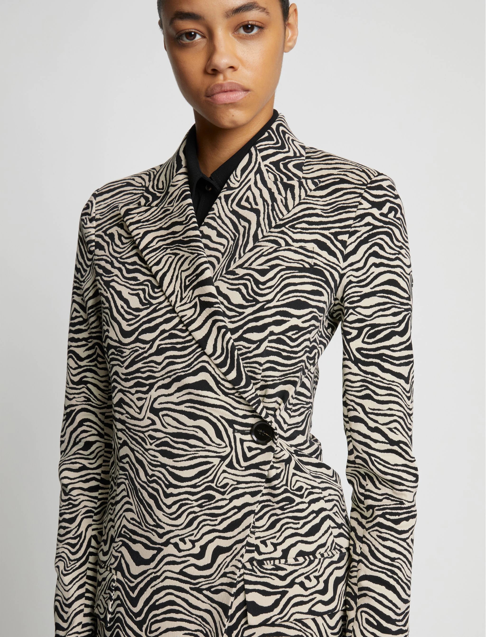 Stretch Zebra Jacquard Blazer - 6