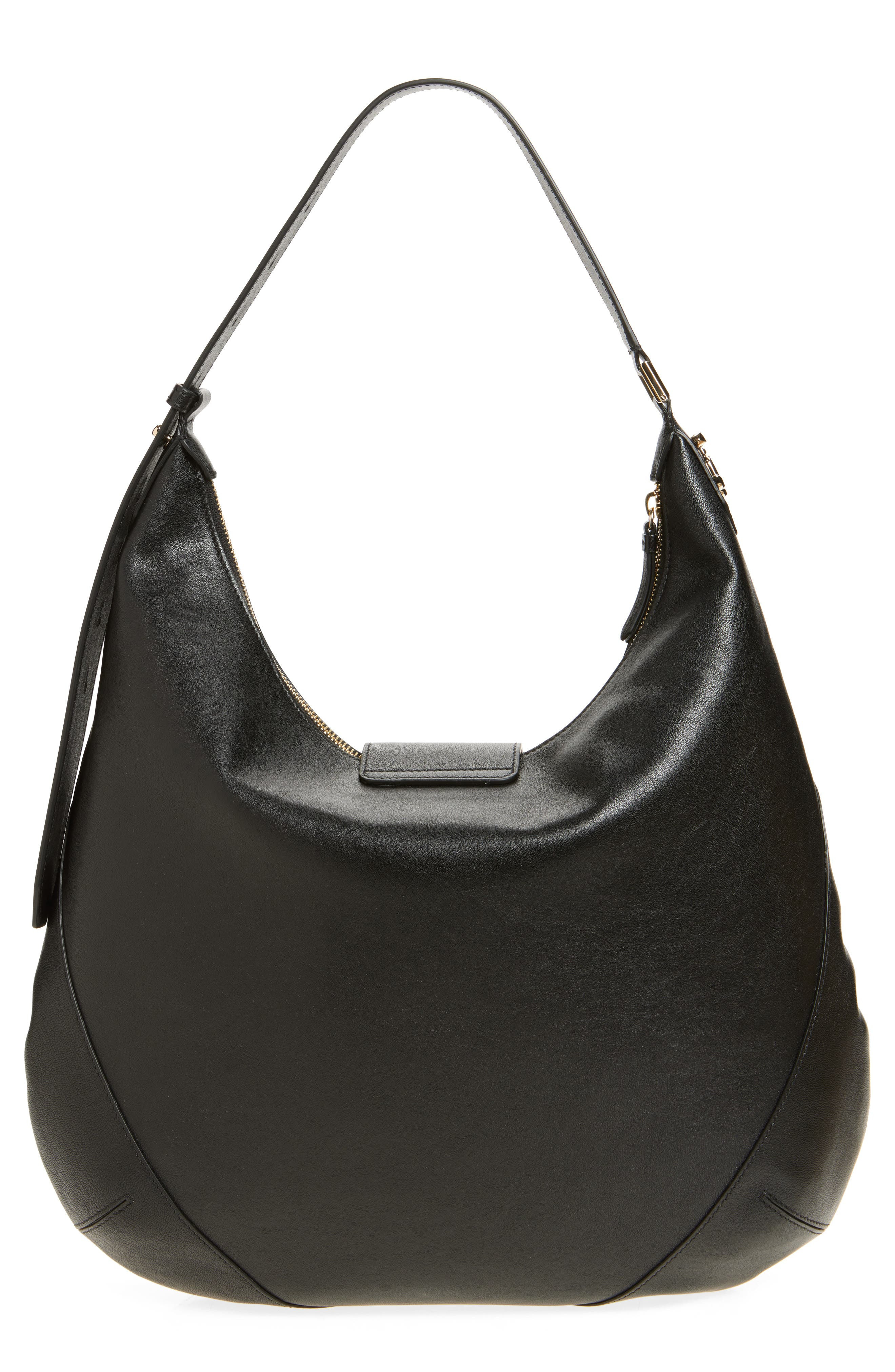 Jimmy Choo Bar Medium Leather Hobo Shoulder Bag in Black/Shiny Gold at Nordstrom - 3