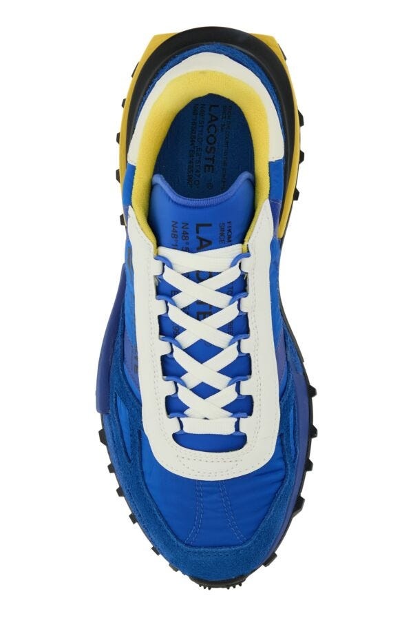 スニーカー LACOSTE Blue Fabric And Suede Elite Active Sneakers LACOSTE Blue fabric and suede Elite Active sneakers