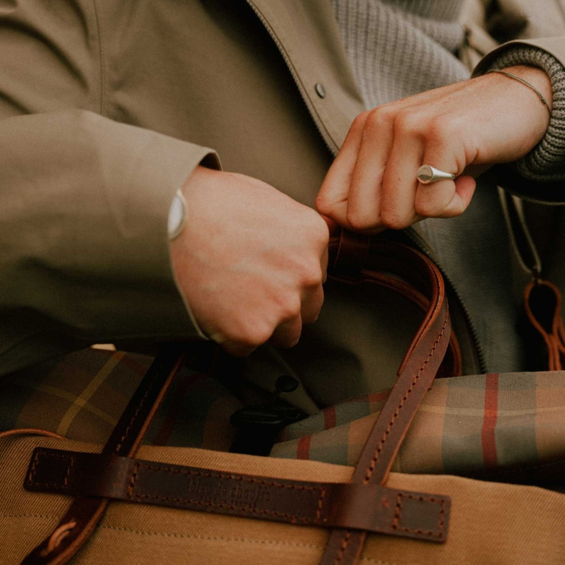 WOODY BUSINESS BAG - CHECK CAMEL 8