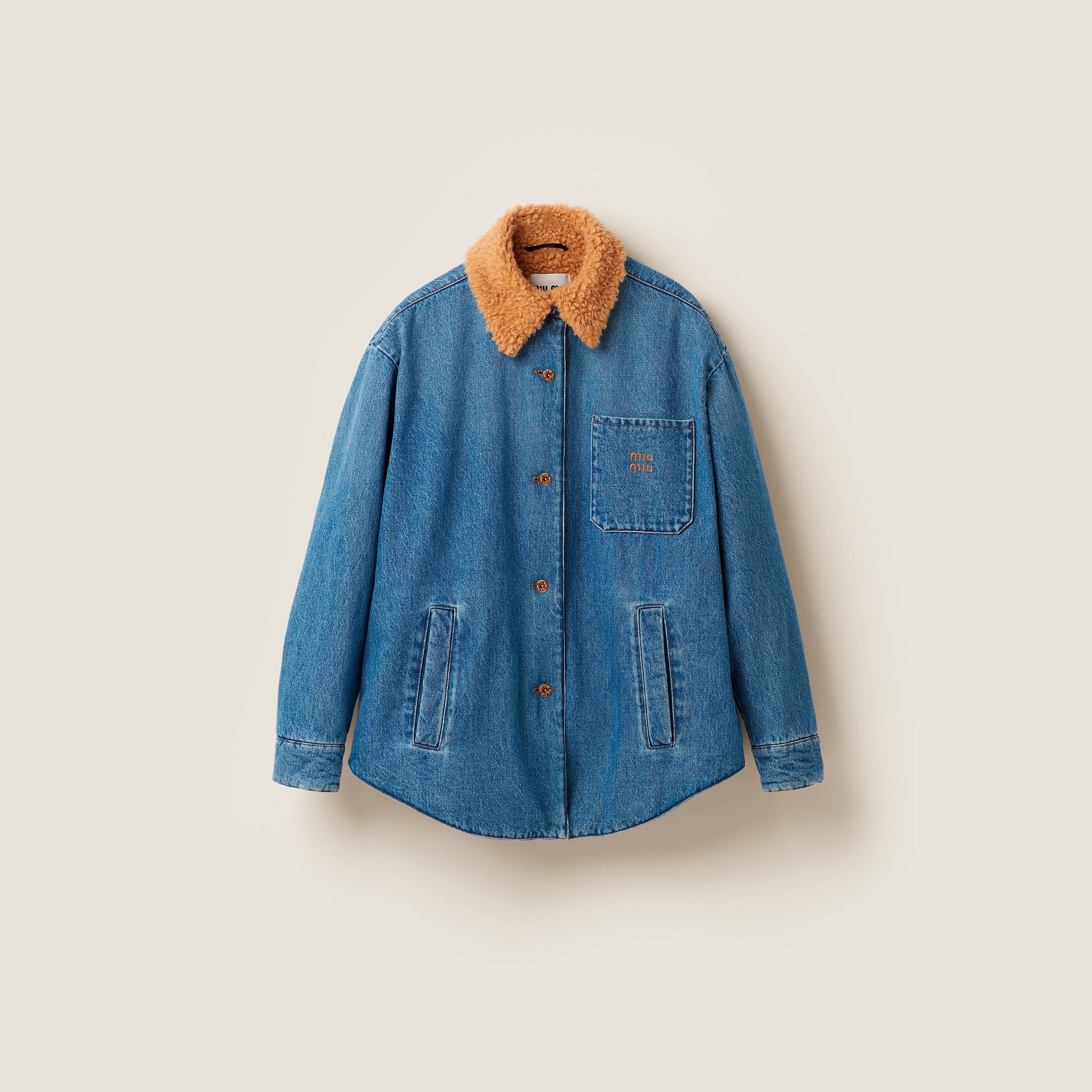 Miu Miu Embroidered denim blouson jacket | REVERSIBLE