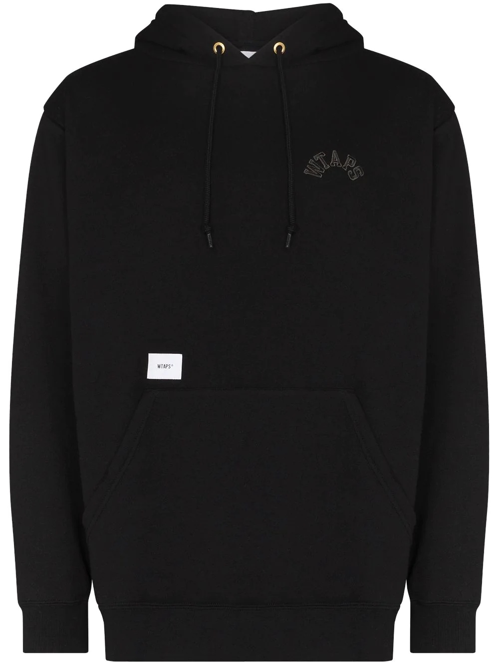 logo-embroidered cotton hoodie - 1