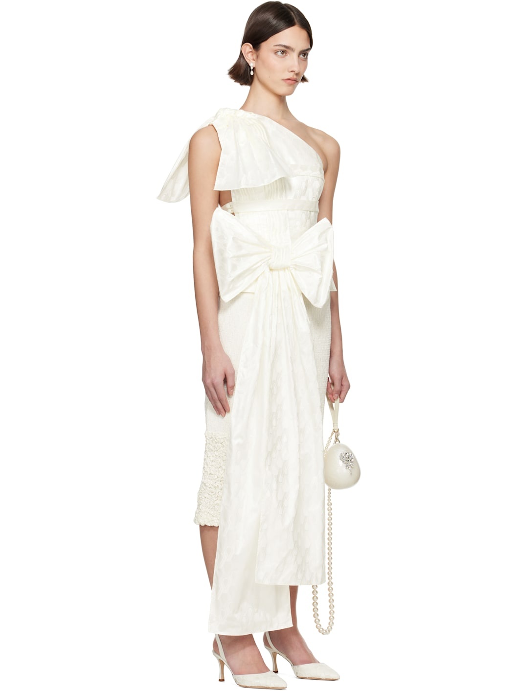 SSENSE Exclusive Bridal Capsule Beatrice Bow Top - 2