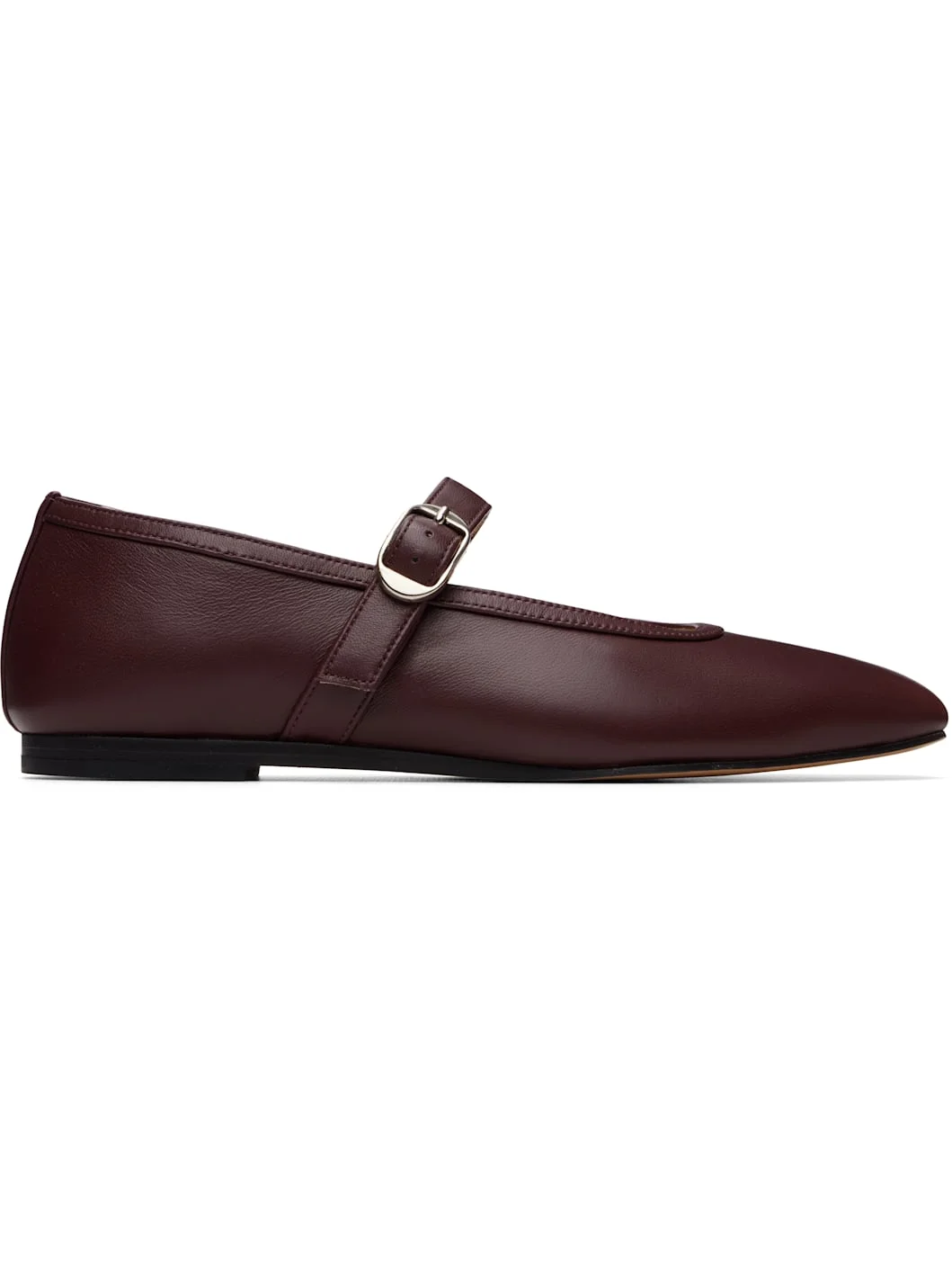 Burgundy Ballet Mary Jane Ballerina Flats - 1