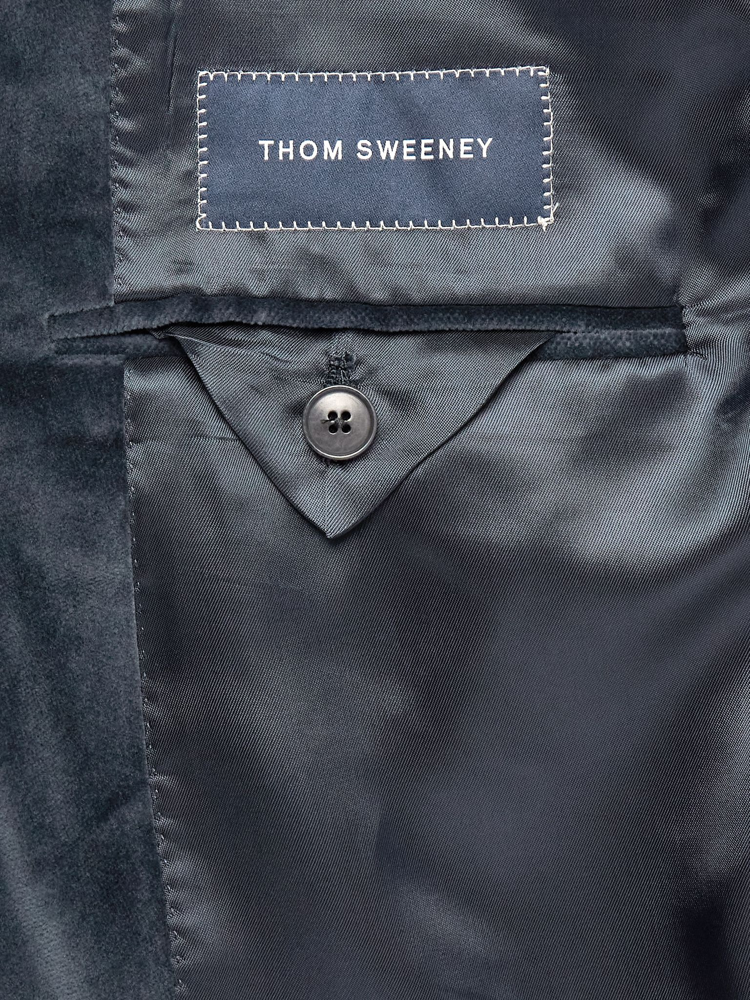 Shawl-Lapel Double-Breasted Cotton-Velvet Tuxedo Jacket Gray - 5