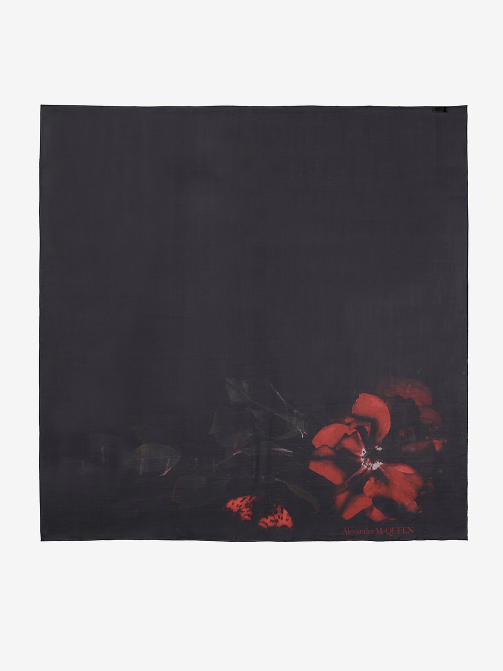 Women's Shadow Rose Shawl in Black/red/green - 1