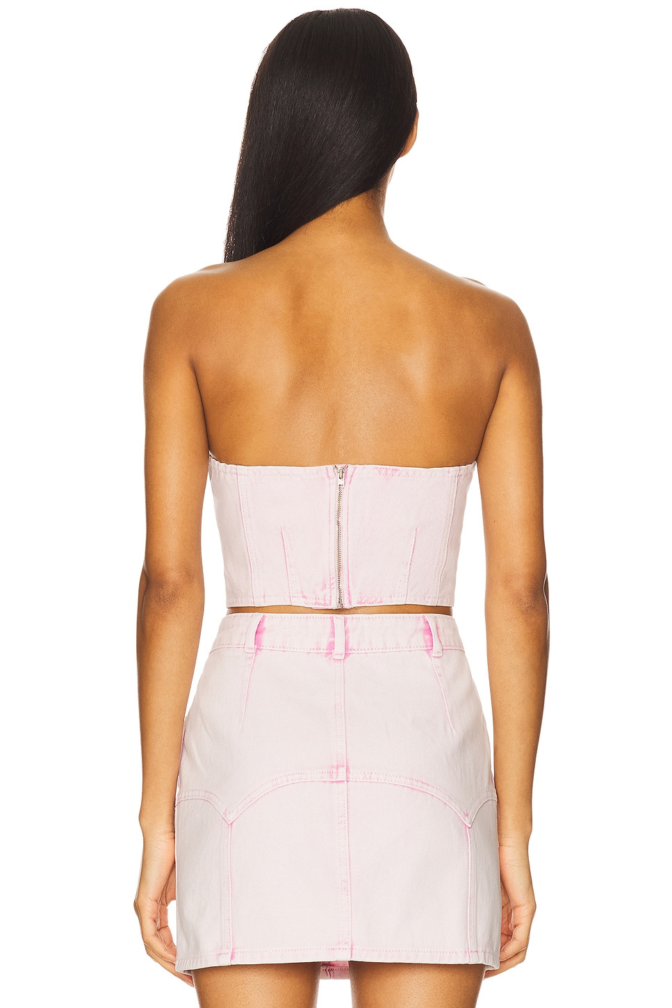 Colored Denim Bustier Top - 3