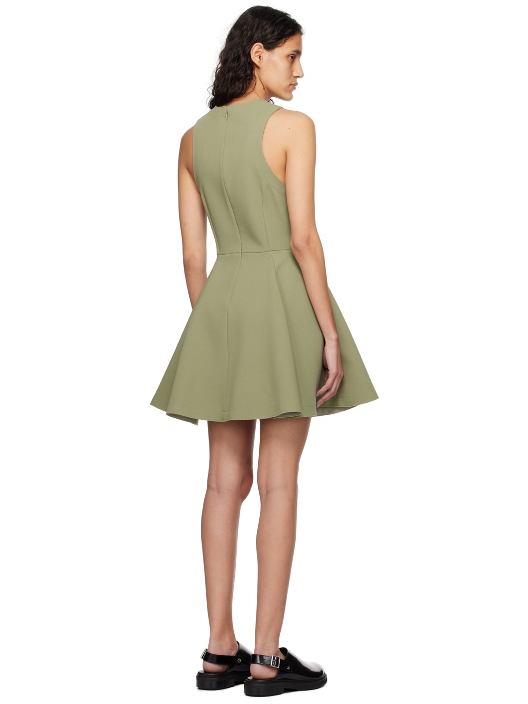 Khaki Flared Minidress - 3