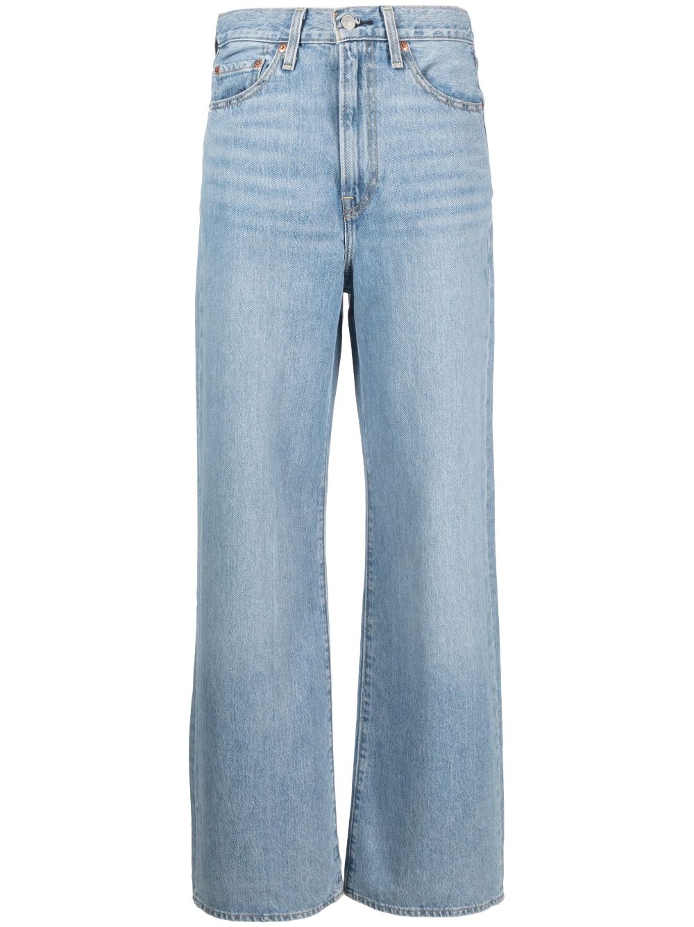 light-wash straight leg jeans - 2