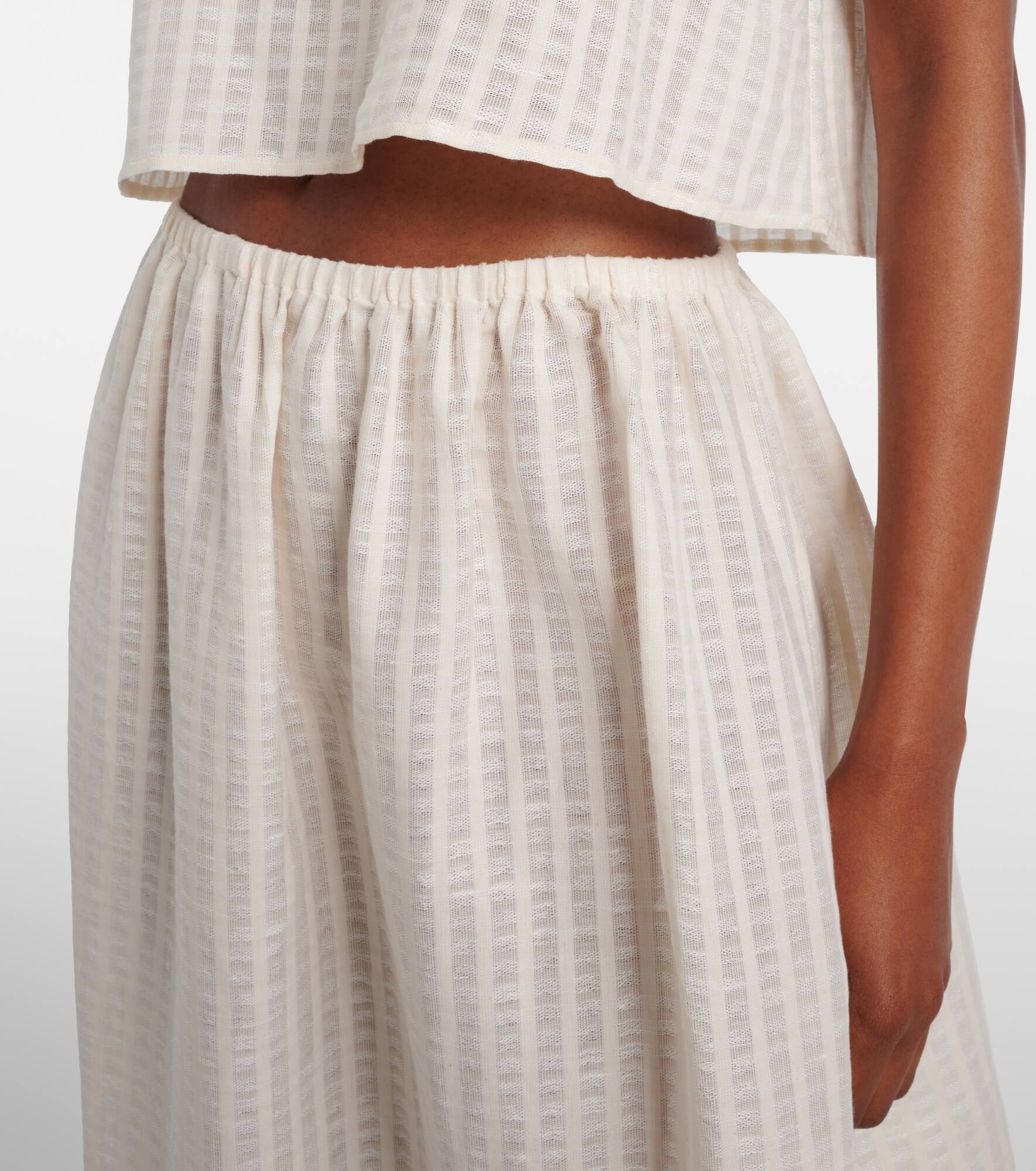 Kobe checked cotton and linen crop top - 4