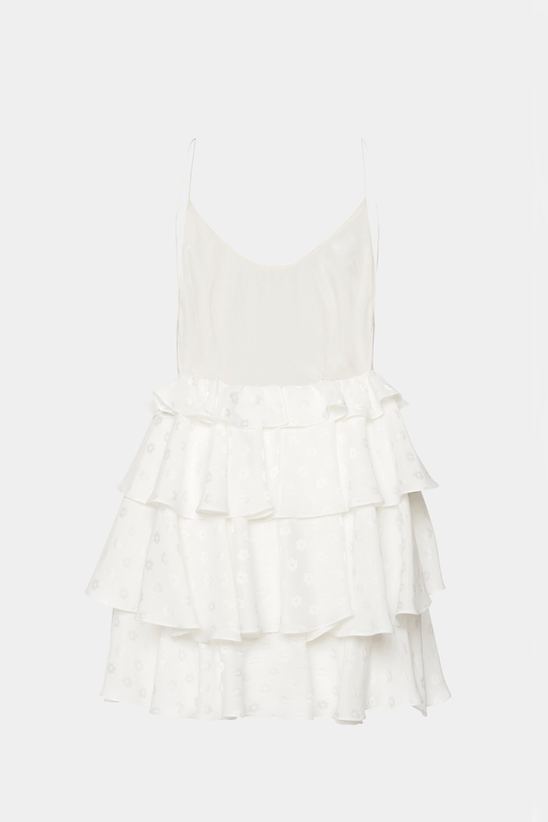 Alessandra Rich FLOWERS JACQUARD MINI DRESS outlook