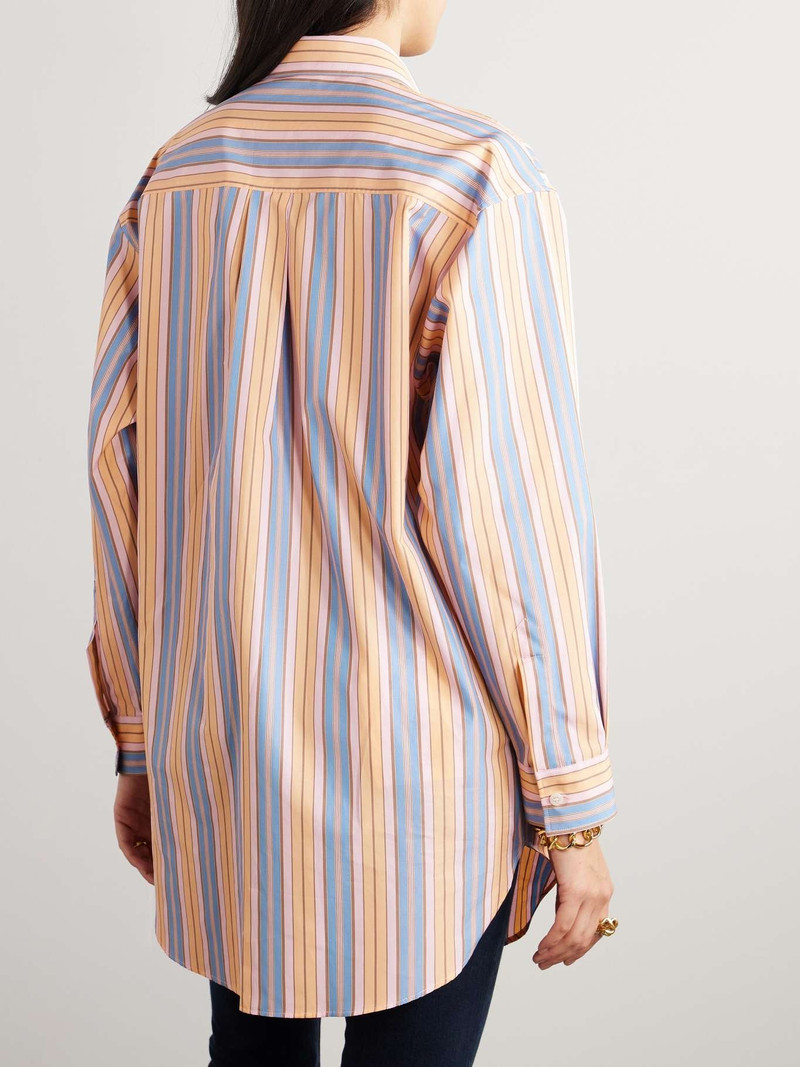 Oversized embroidered striped cotton-poplin shirt 4