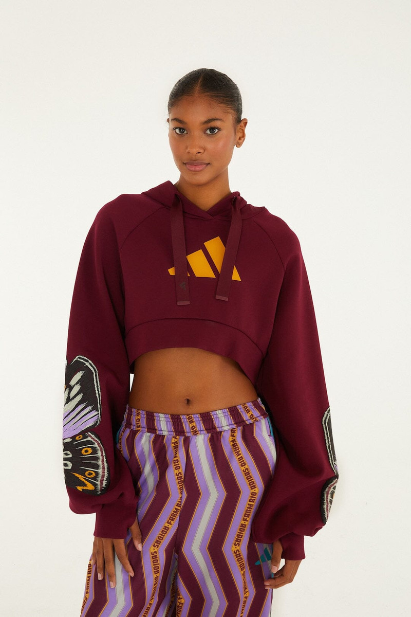 FARM RIO Colorfly Adidas Amazon Red Hoodie outlook