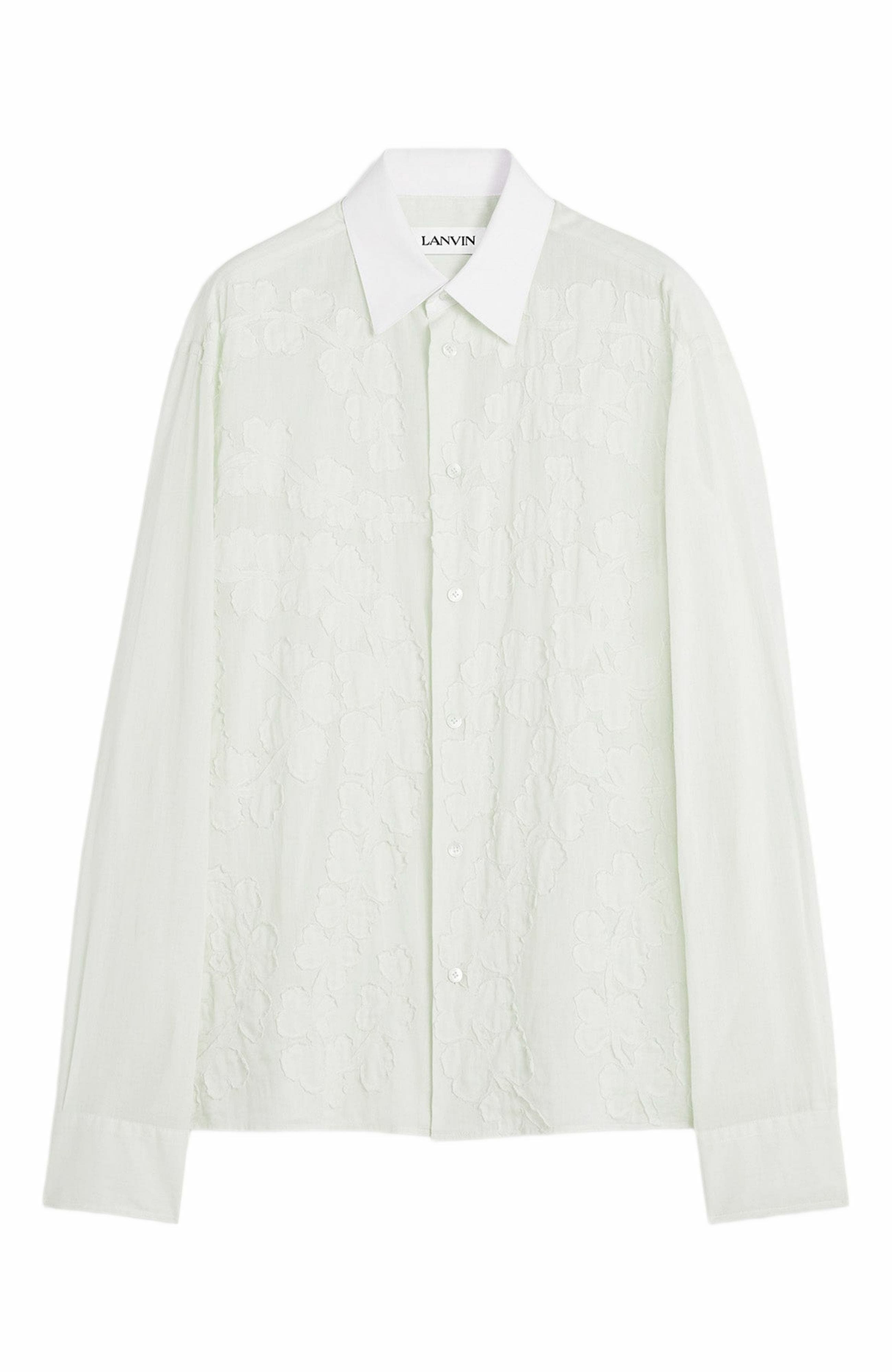 Lanvin Cotton Voile Shirt With Cut-Outs in Optic White at Nordstrom - 6