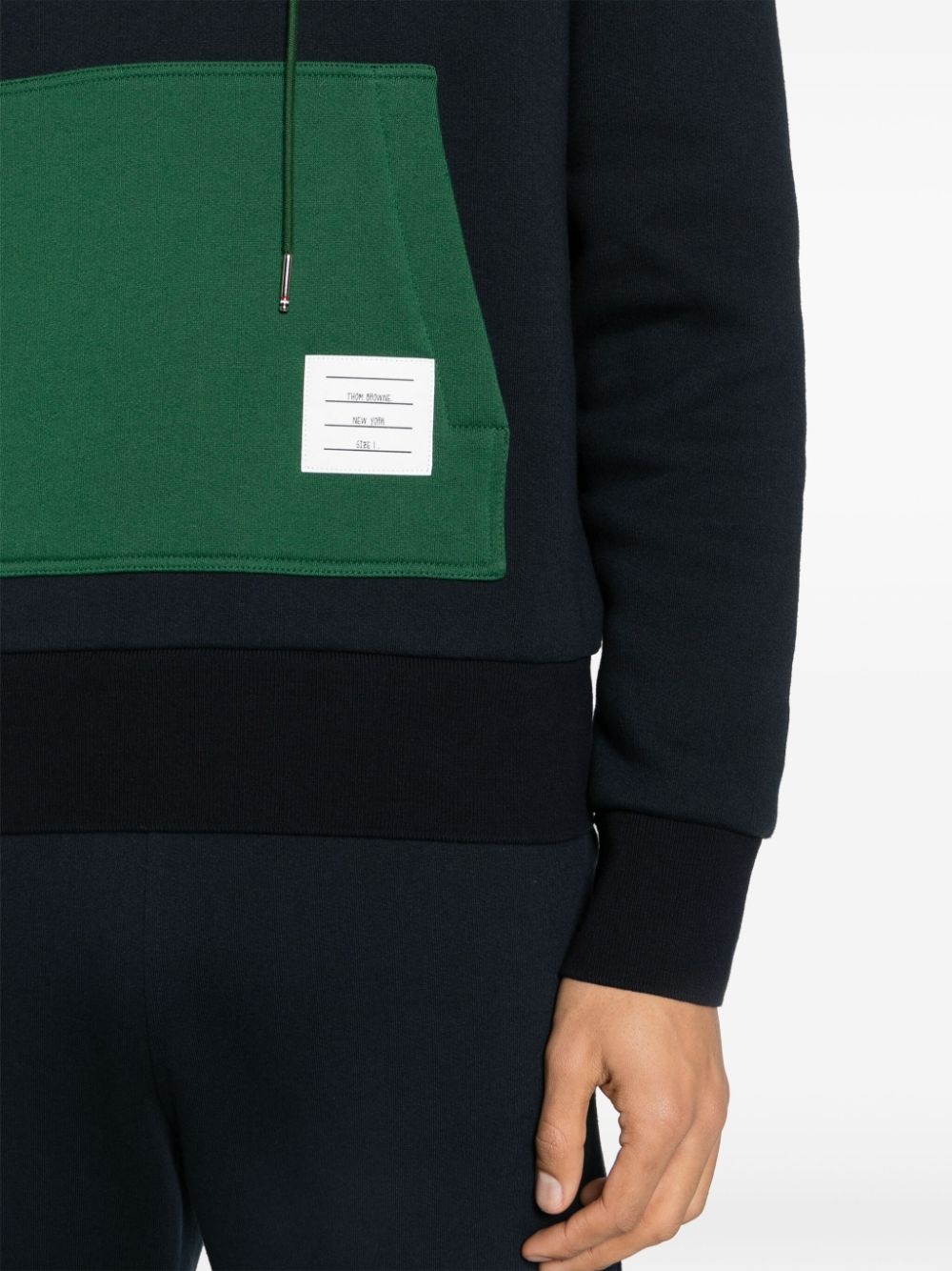 colour-block cotton hoodie - 5