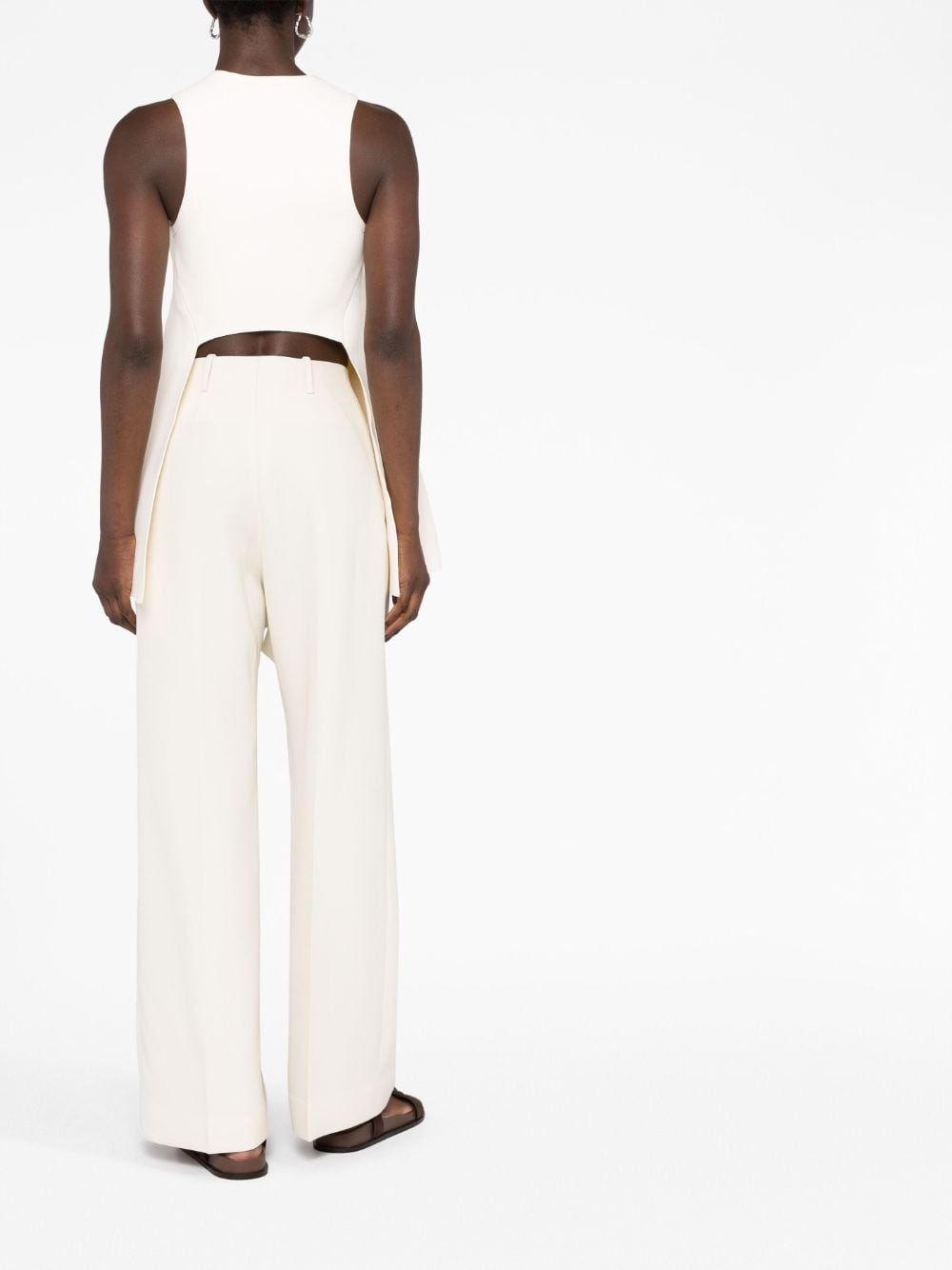 cropped-detail sleeveless blouse - 6