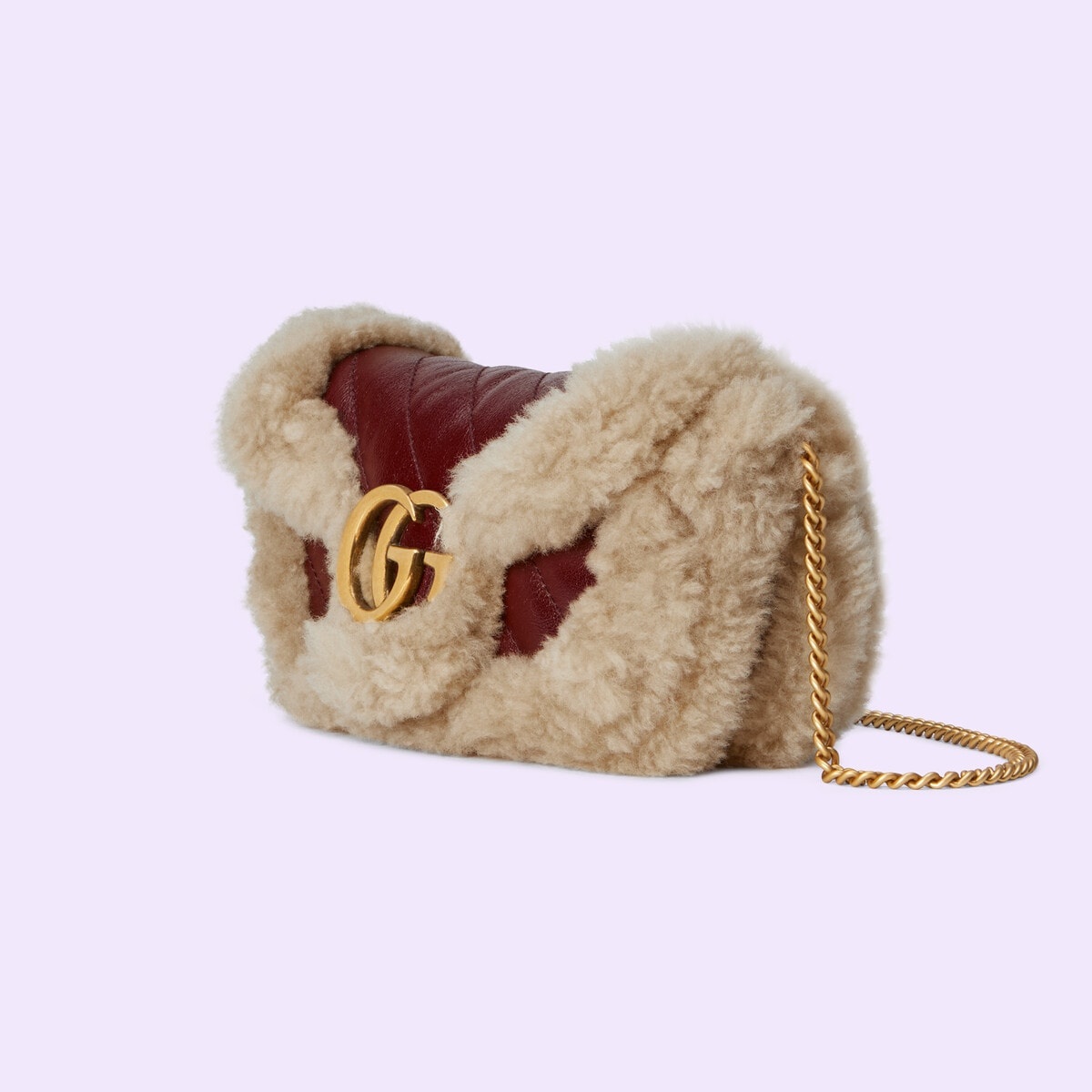 GG Marmont super mini bag with wool trim - 2
